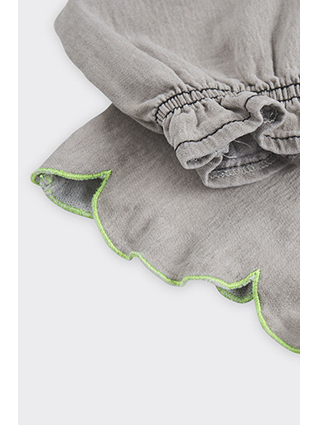 Kız Bebek Nakış Detaylı Gri Jean Ceket-2