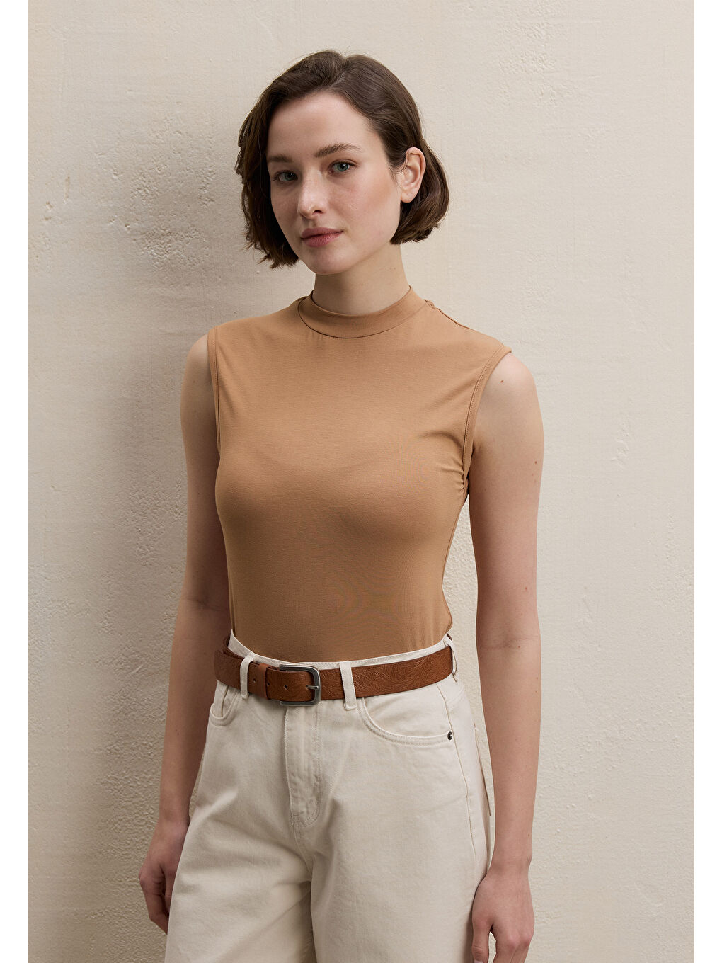 Bej SIFIR KOL BAMBU BODY BADEM-1