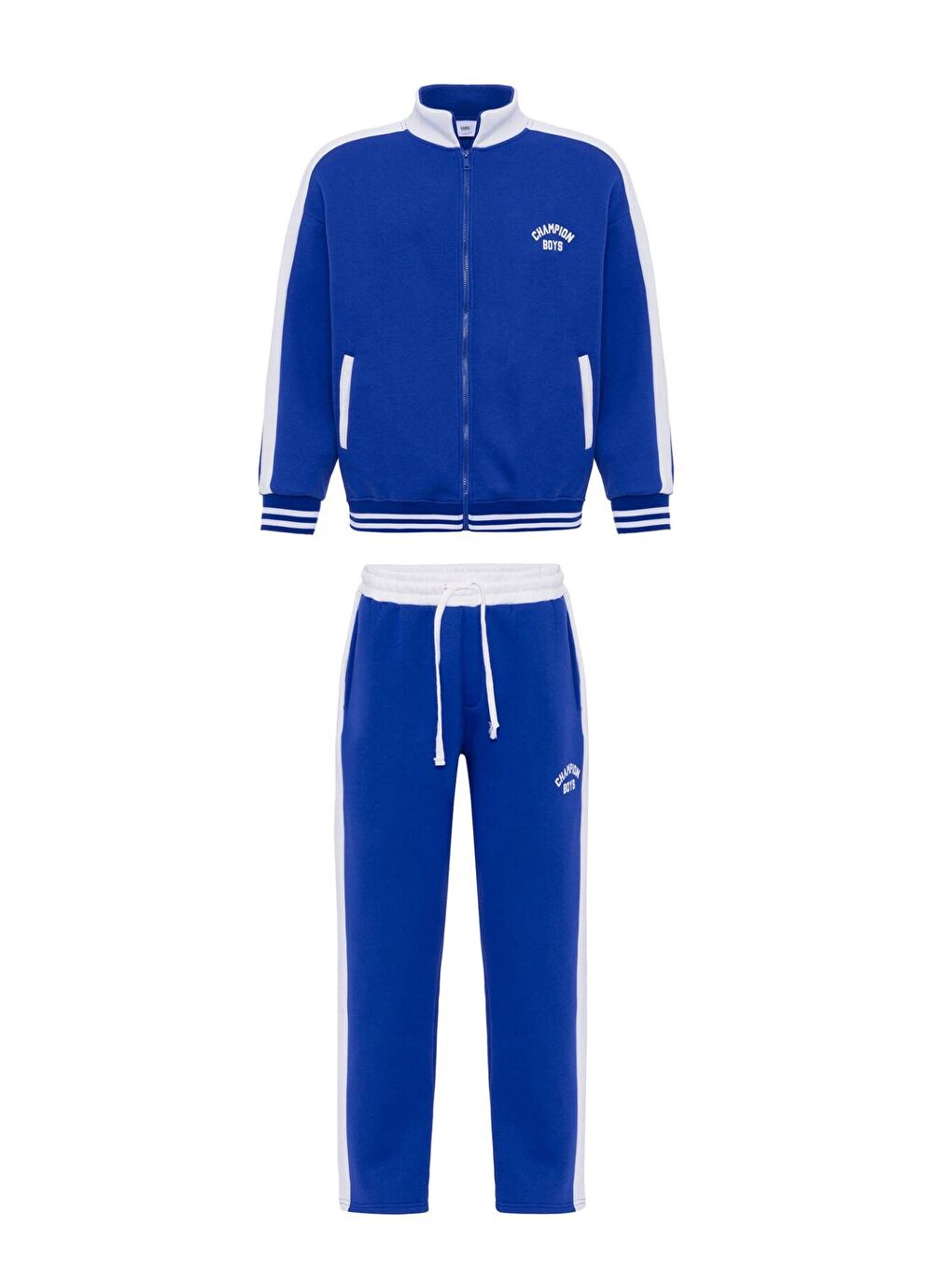 Mavi Baskılı Oversize Eşofman Takım Saks-1