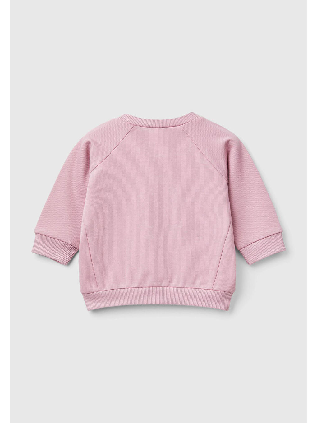 United Colors Of Benetton Pembe Bebek Gül Kurusu Önü Hayvan Motifli Bisiklet Yaka Reglan Kol Sweatshirt - 1