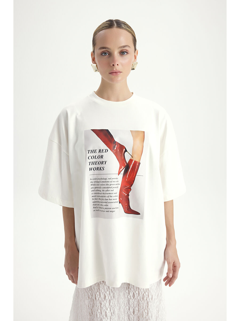 Theory Oversize Beyaz T-Shirt-1