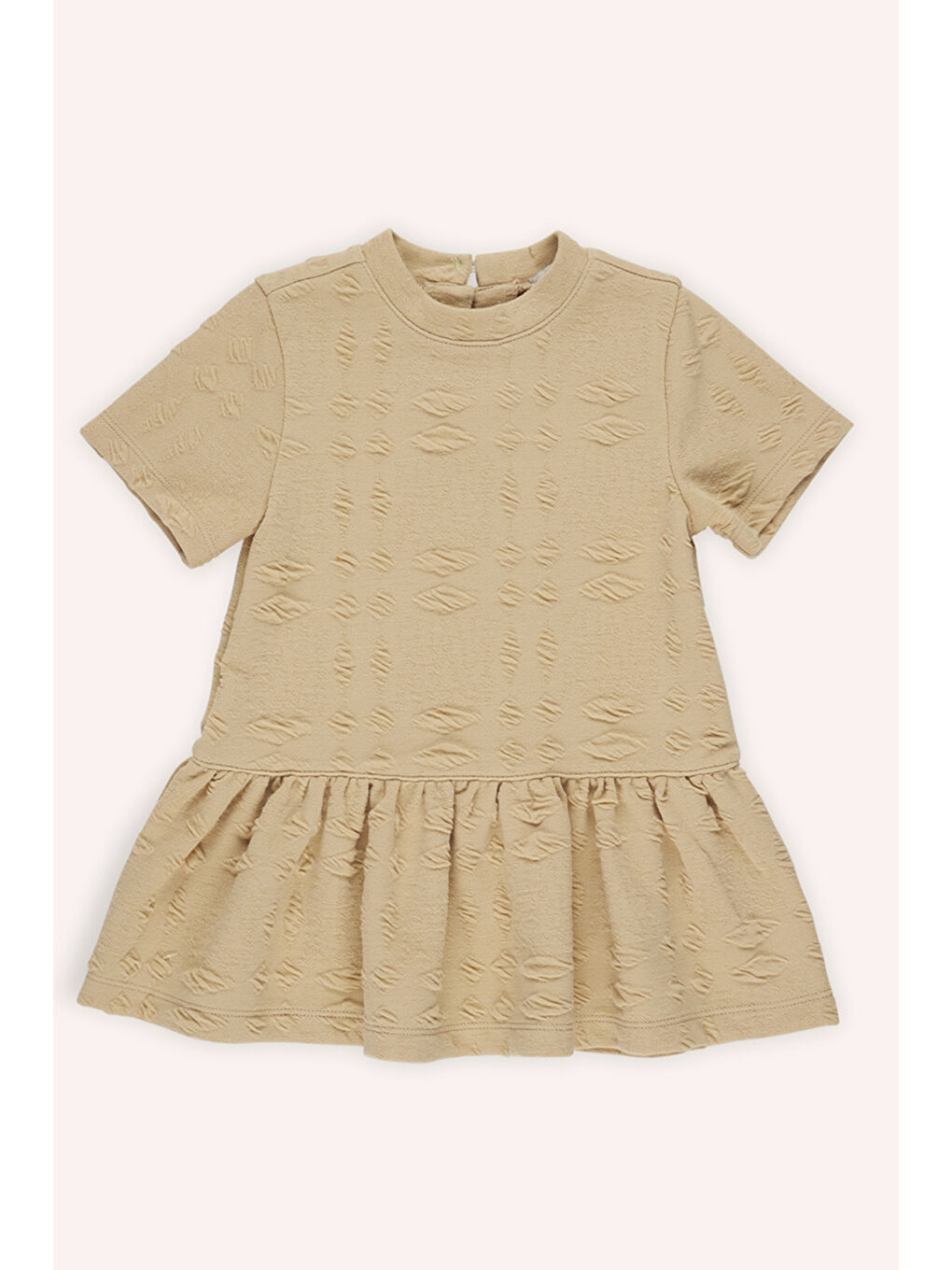 Kız Bebek Kısa Kollu Bej Elbise