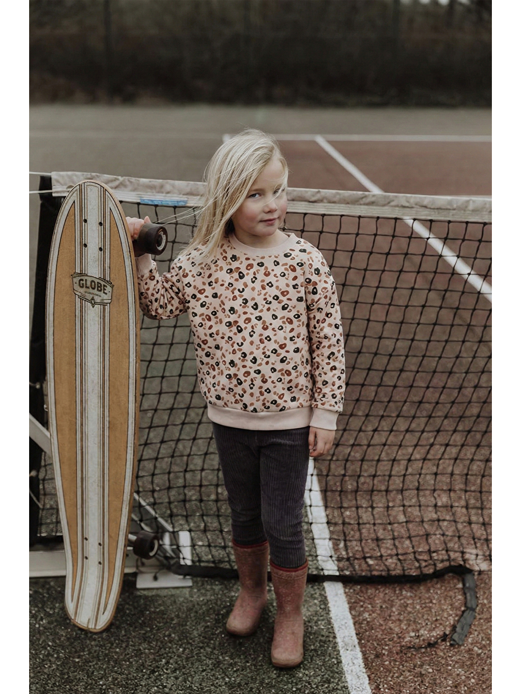 Bej Kadife Taytlı Sweatshirt Takım 2-10 Yaş Taş-1