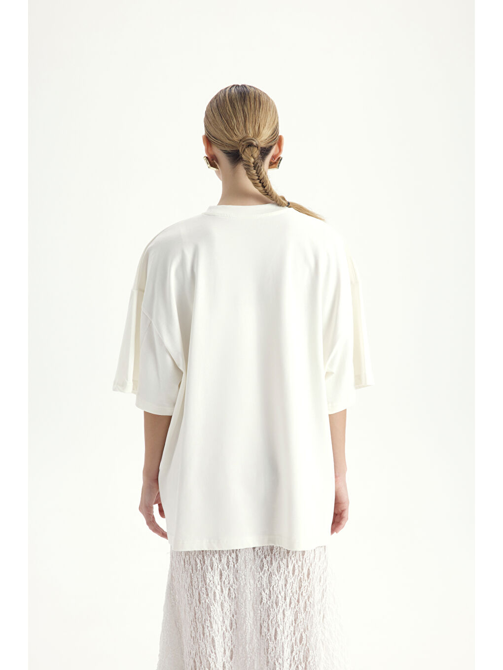 Theory Oversize Beyaz T-Shirt-4