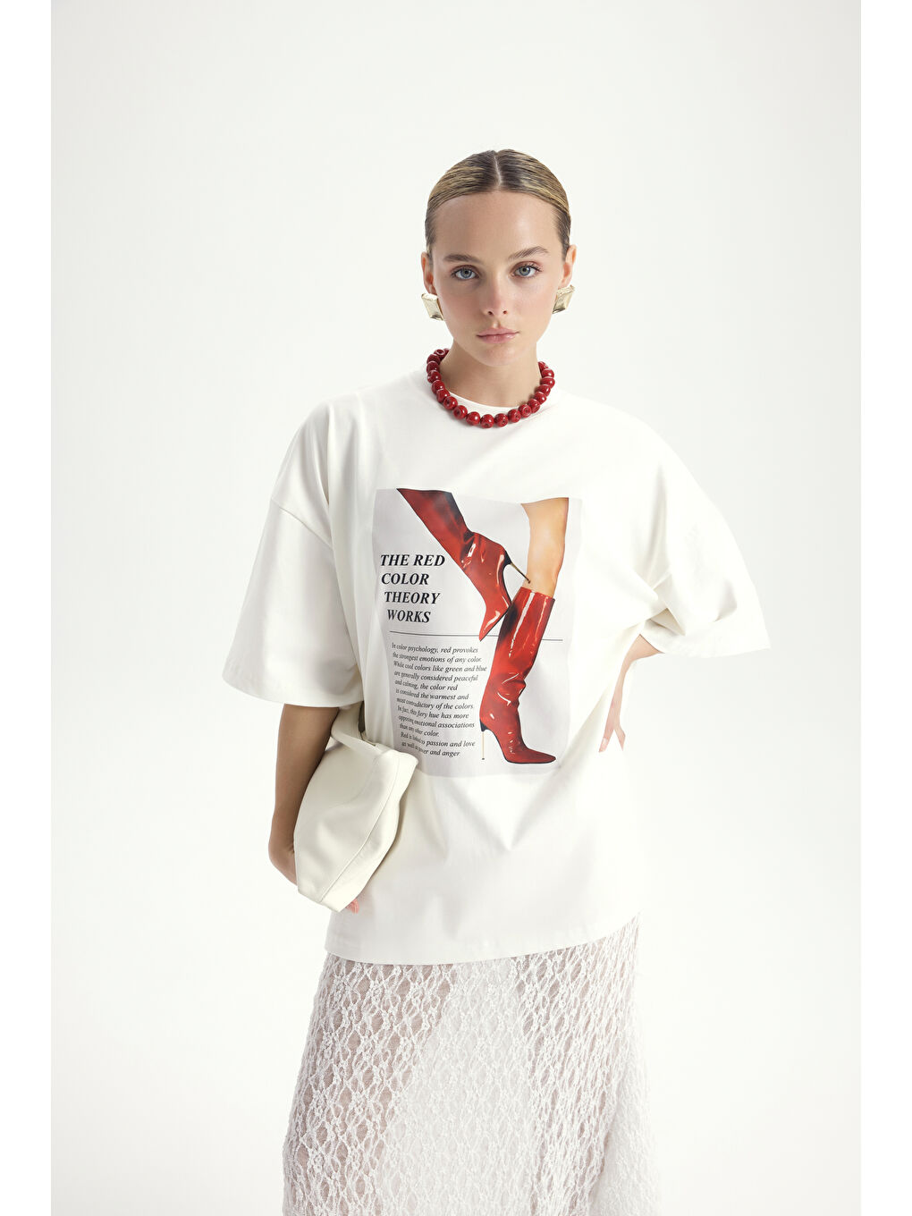 Theory Oversize Beyaz T-Shirt-5