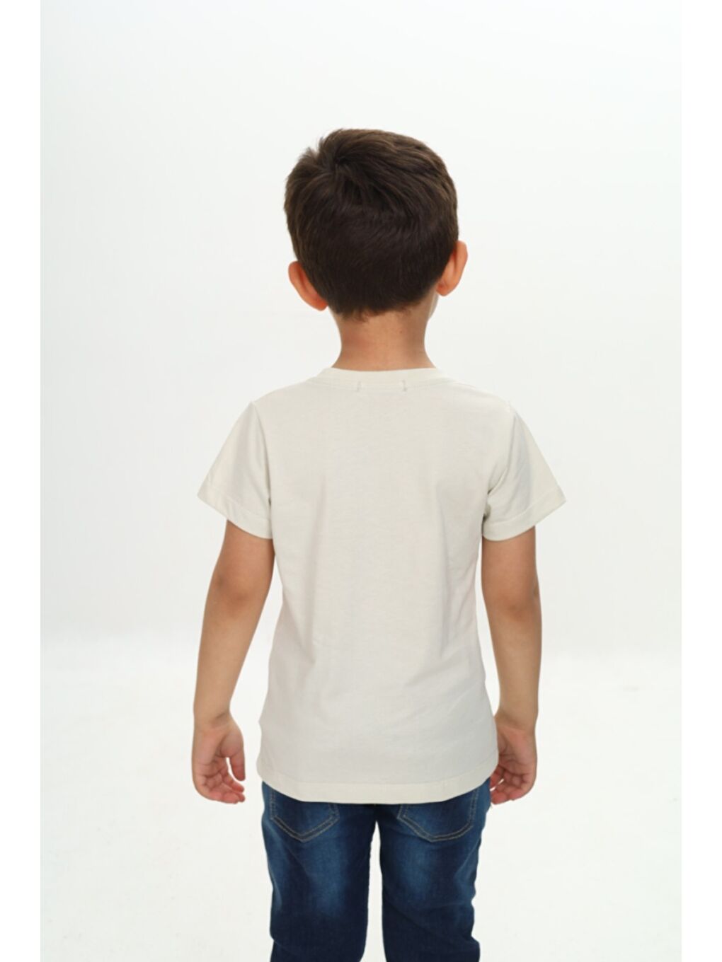 Ekru Erkek Çocuk Balonlu Ayı Baskılı Tişört-2