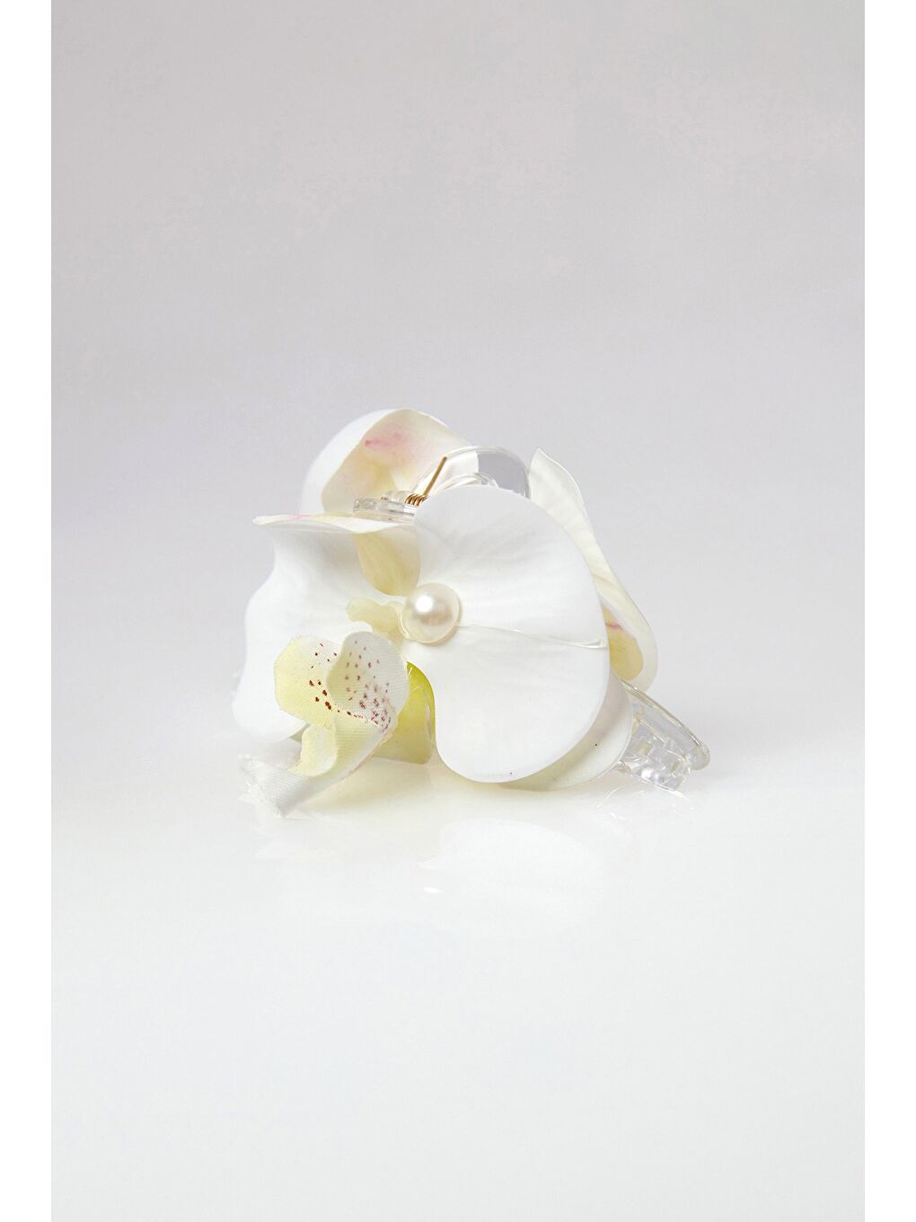 Beyaz Orkide Çiçeği Mandal Toka