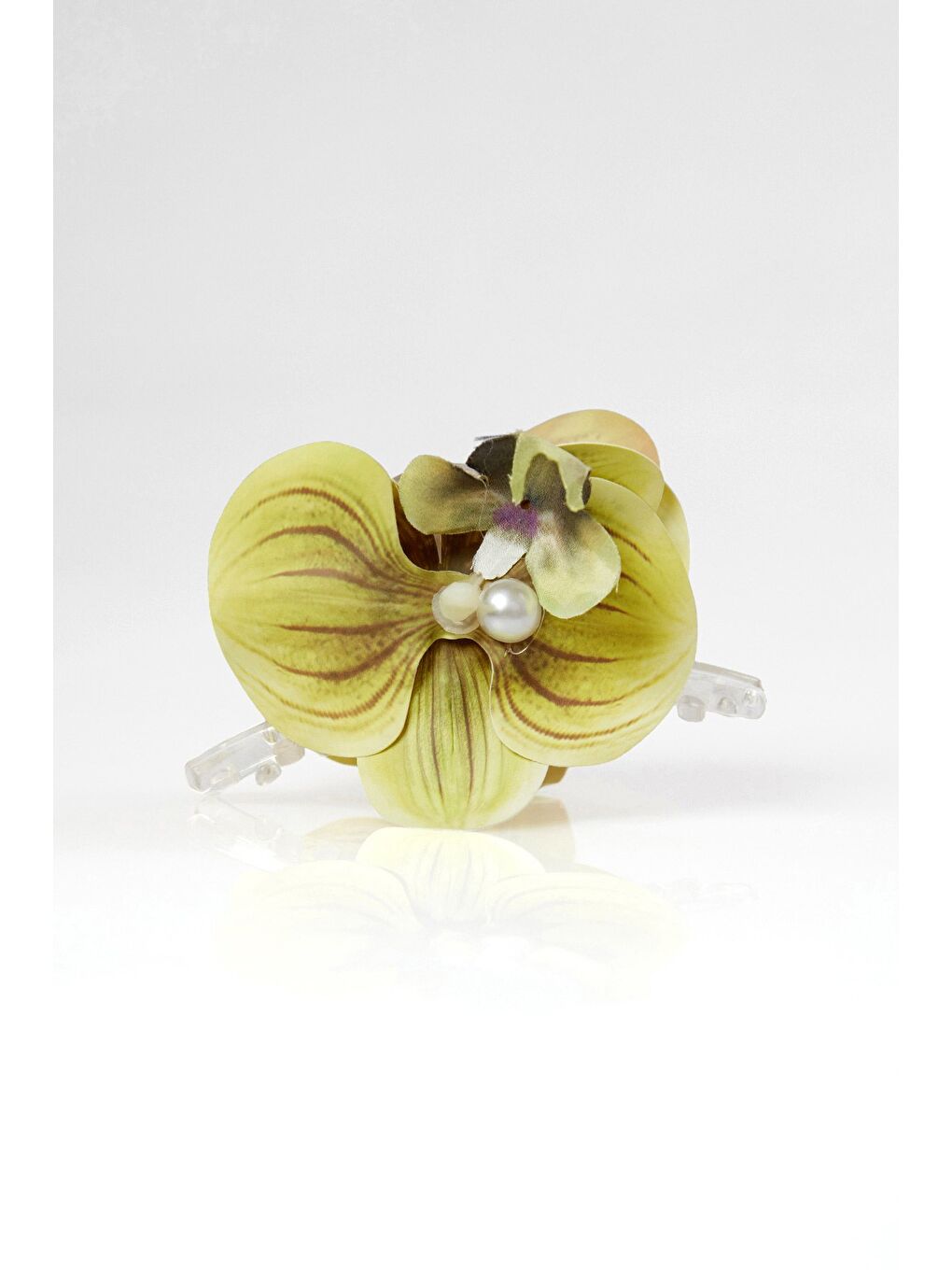 Yeşil Orkide Çiçeği Mandal Toka-1