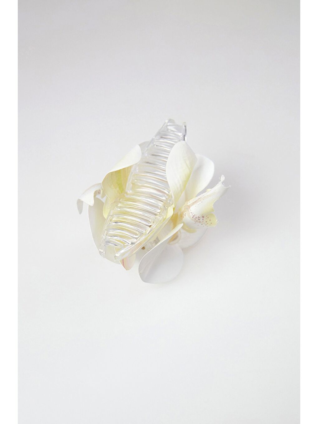 Beyaz Orkide Çiçeği Mandal Toka-2