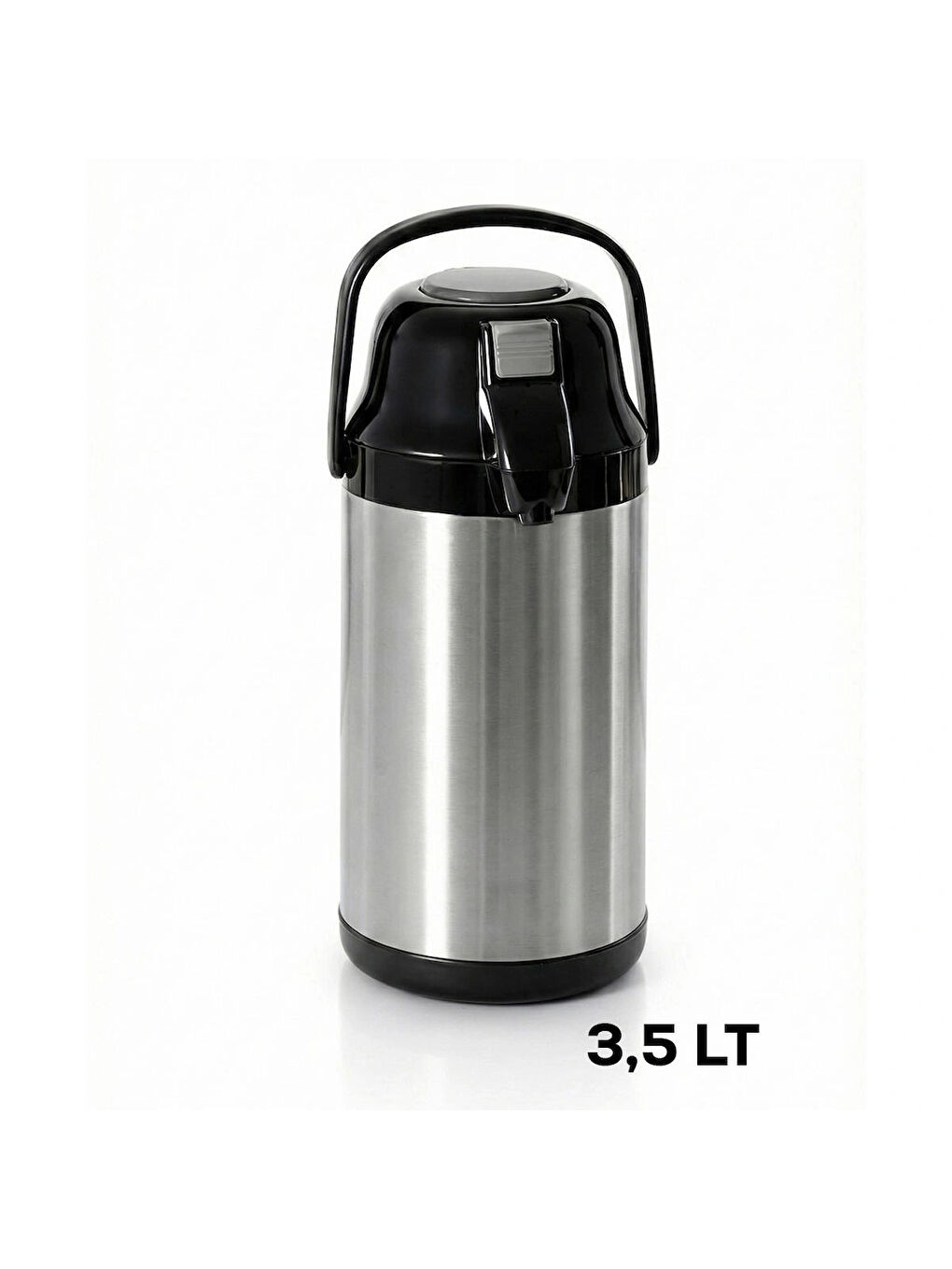2008-1 Çift Kat Paslanmaz Çelik Termos Çay Termosu Su Termosu 3,5lt Siyah-2