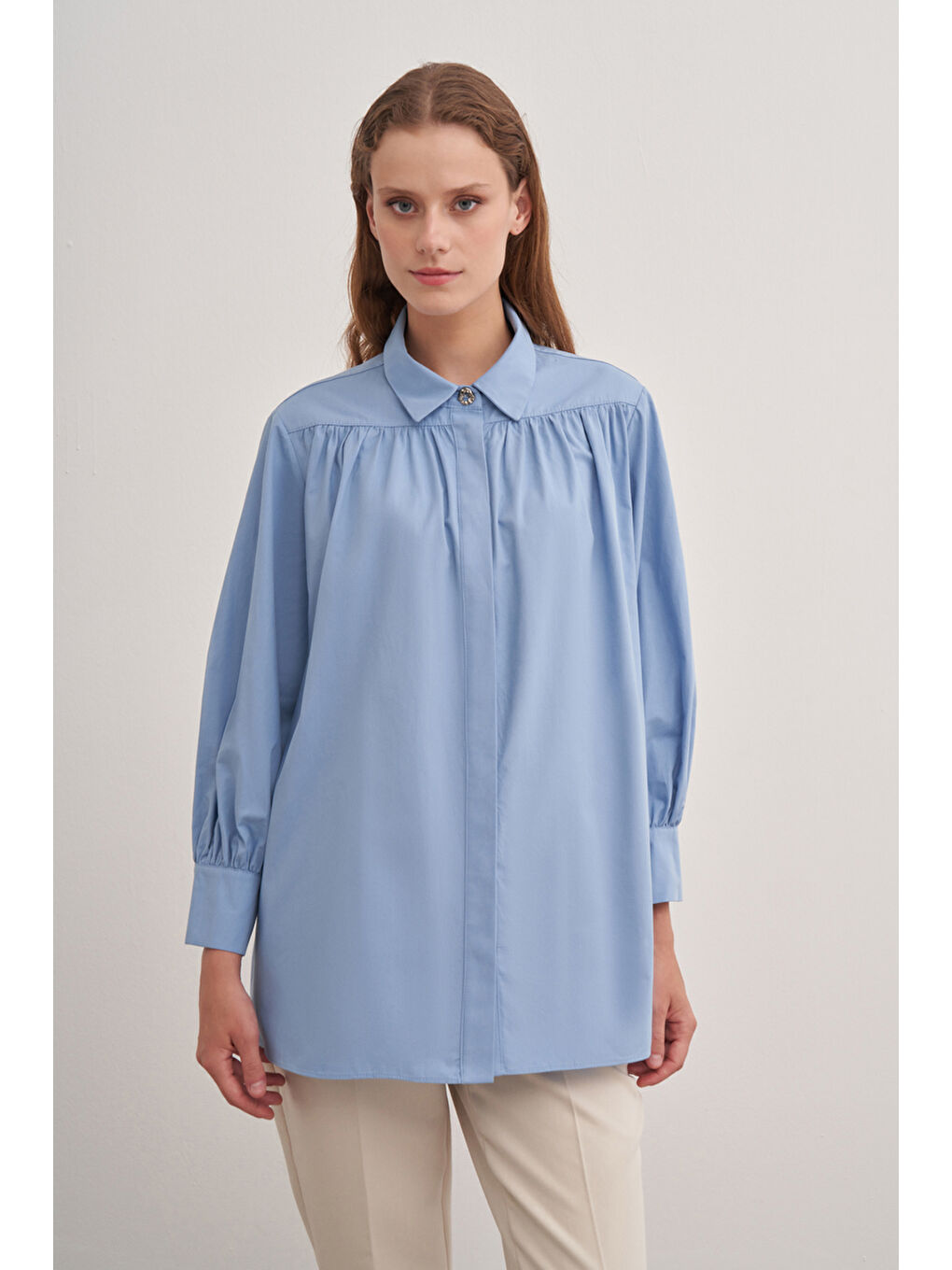 Mavi 2233111 Gömlek Yaka Pamuk Bluz-1