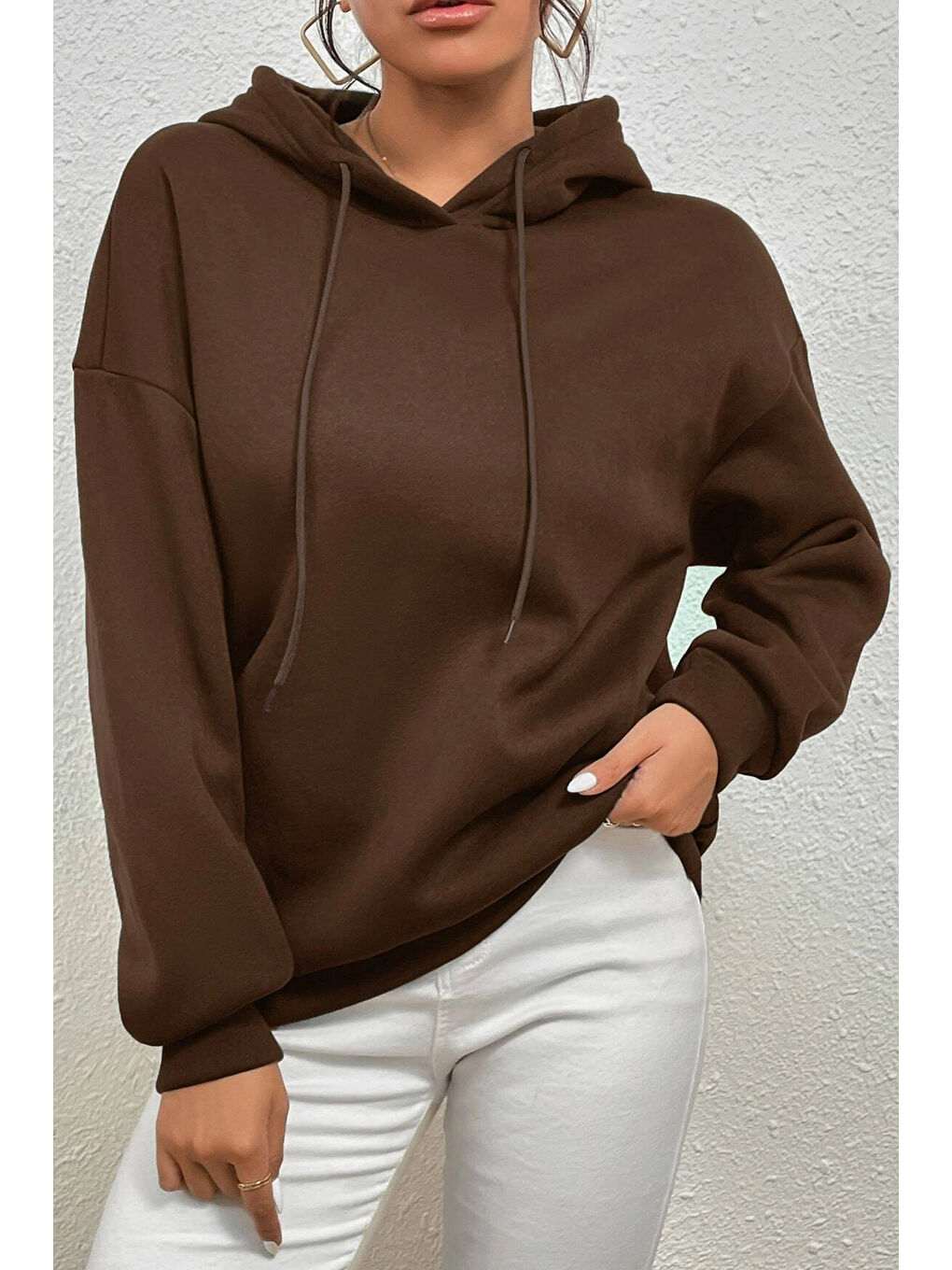 uyguntarz Kahverengi Unisex Pusula Sırt Baskılı Sweatshirt