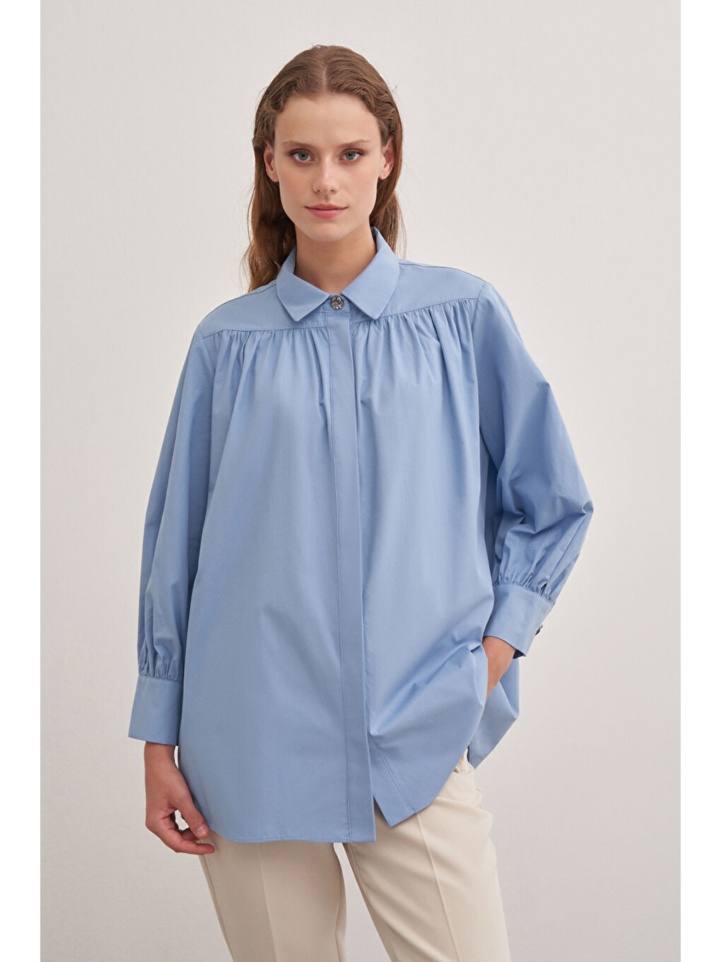 Mavi 2233111 Gömlek Yaka Pamuk Bluz-4