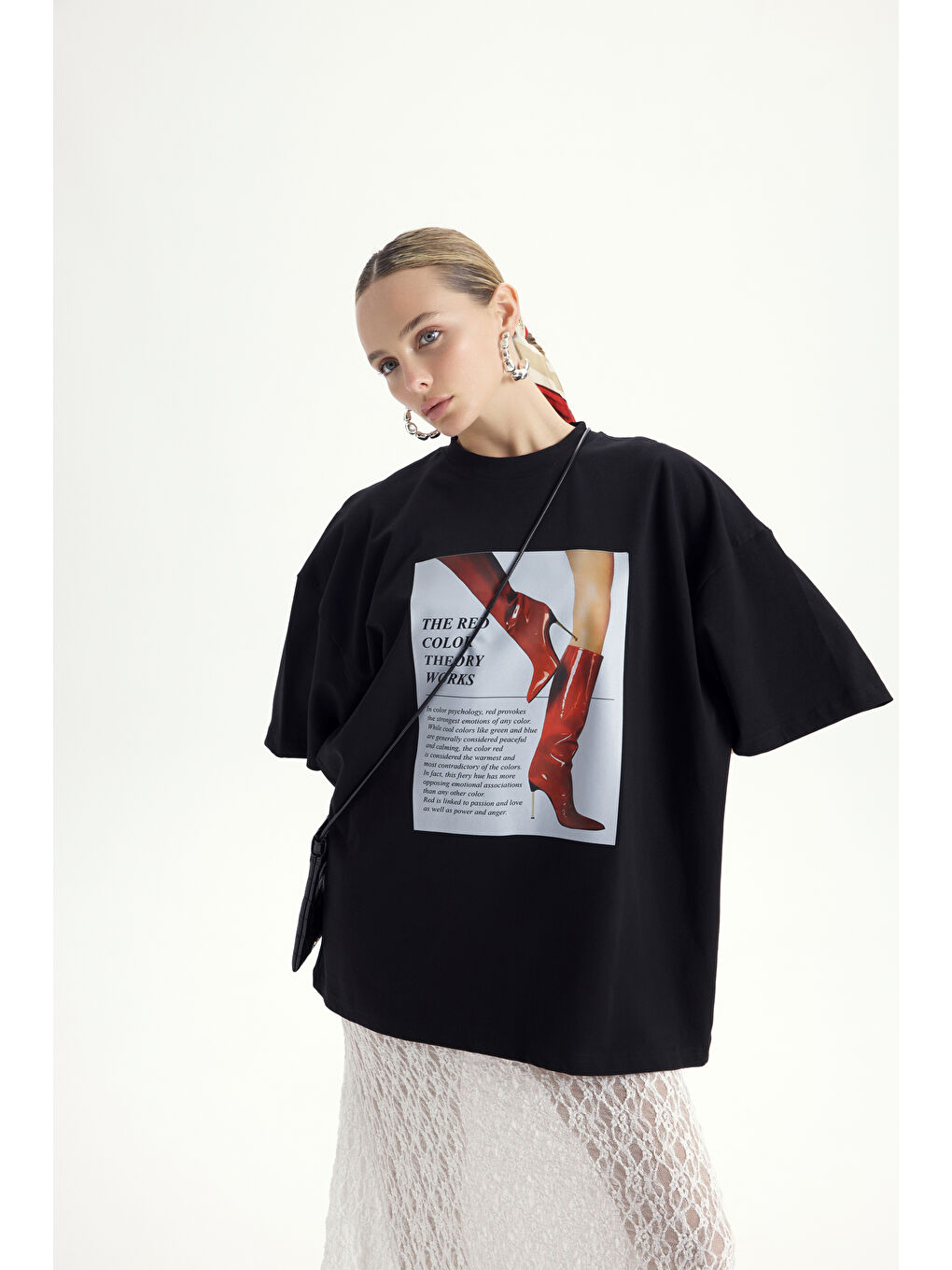 Theory Oversize Siyah T-Shirt
