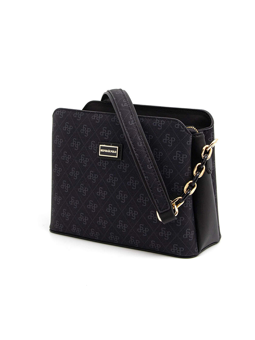 Siyah Kadın Çapraz Çanta 937-45613 SILVER POLO ÇAPRAZ BAYAN ÇANTASI M178 SİYAH-MAT SİYAH-2