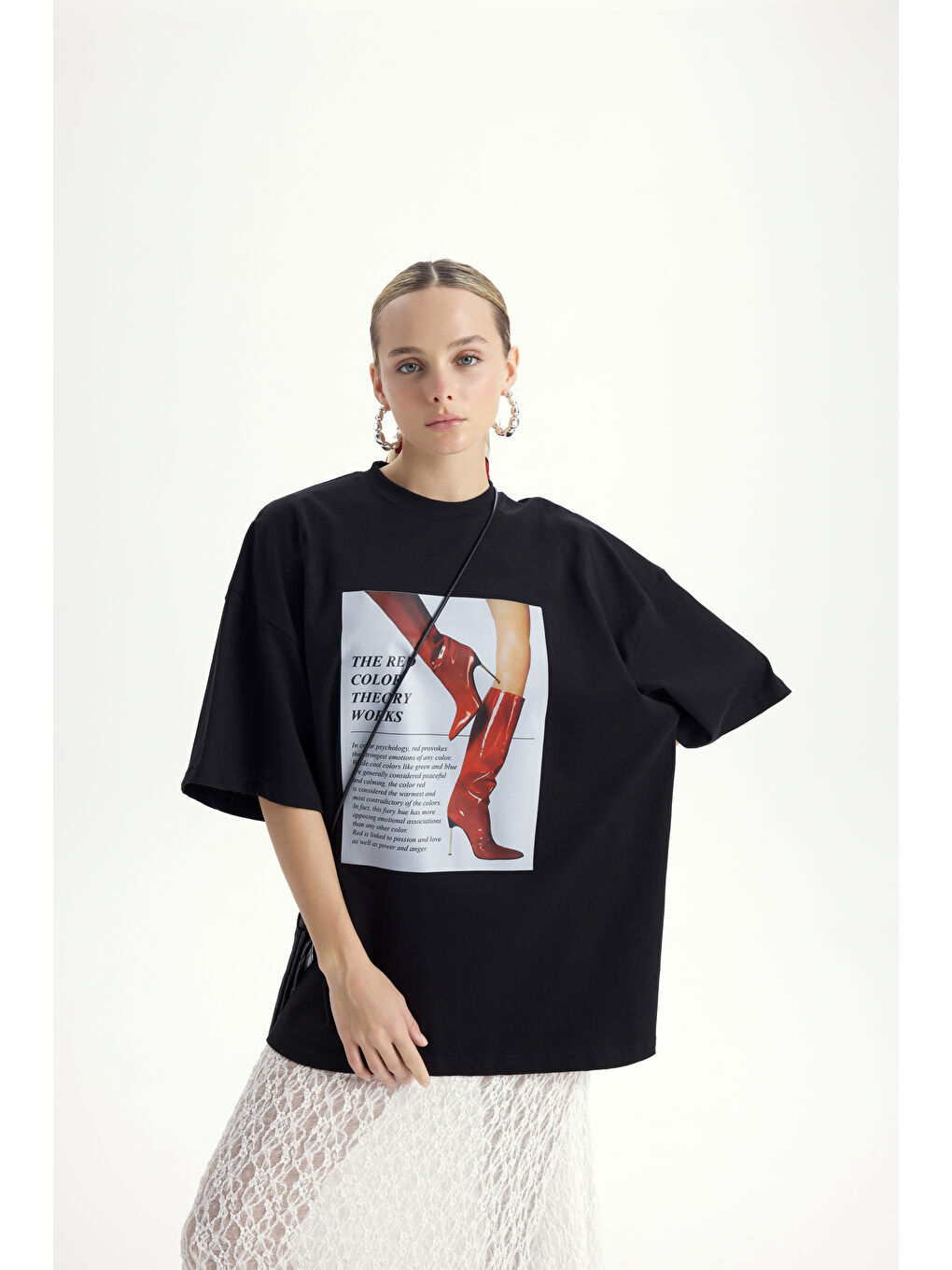 Theory Oversize Siyah T-Shirt-2