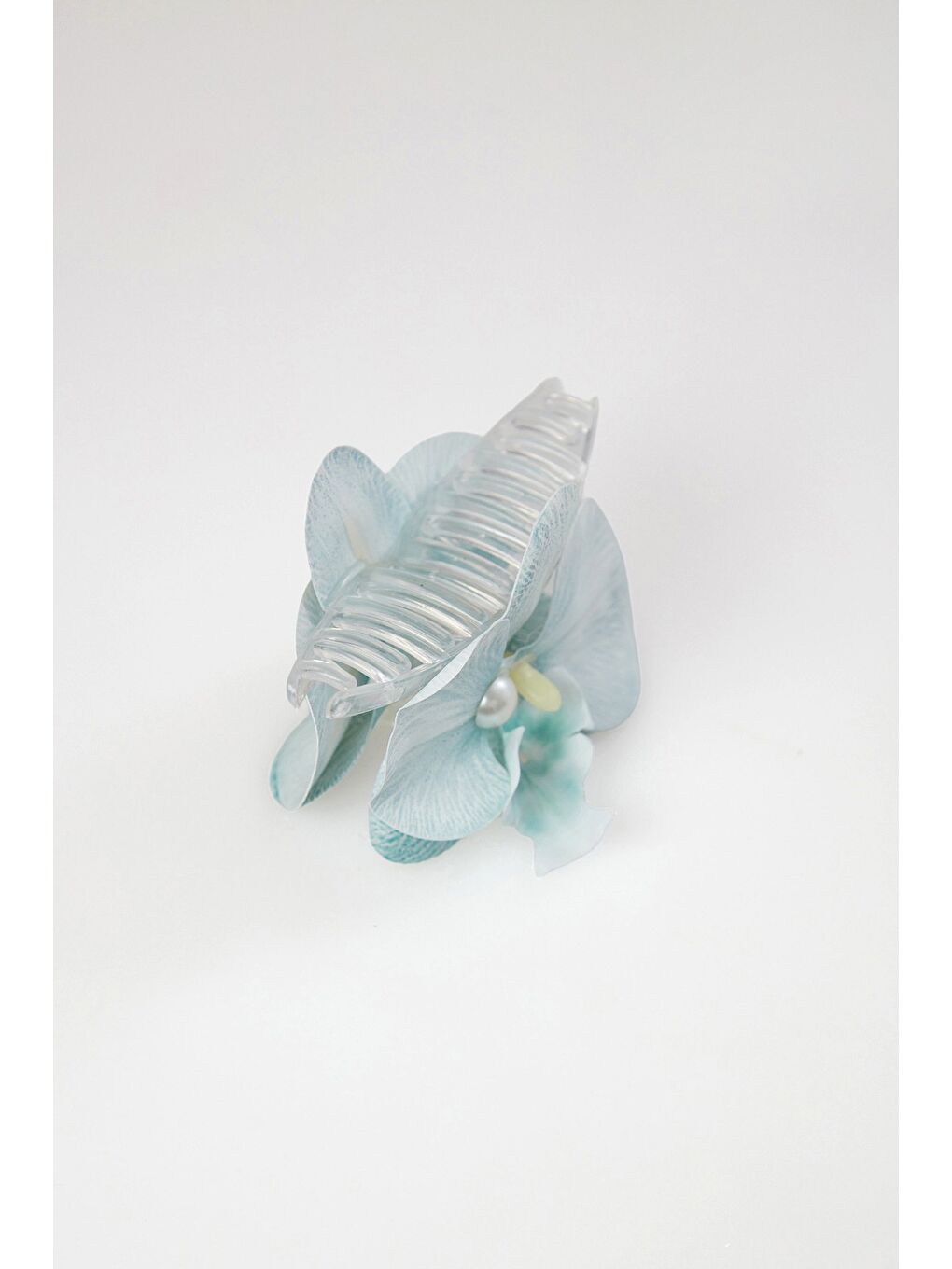 Mavi Orkide Çiçeği Mandal Toka-2