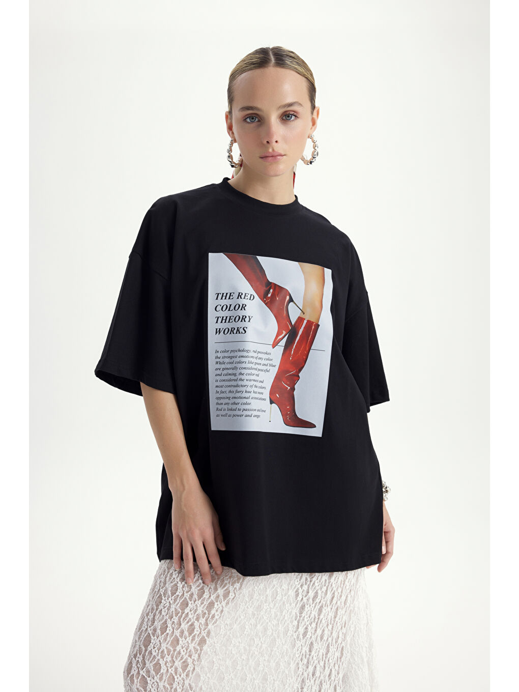 Theory Oversize Siyah T-Shirt-3