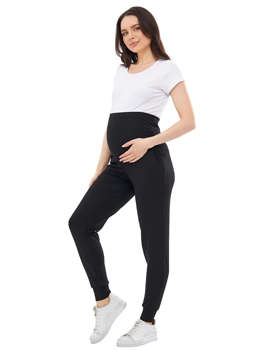 Luvmabelly Siyah Beli Ayarlanabilir Hamile Jogger Pantolon