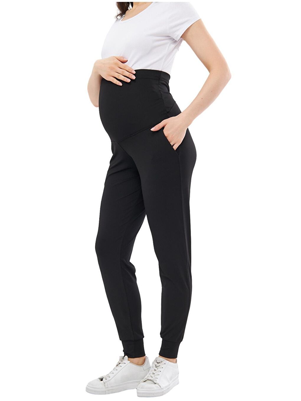 Luvmabelly Siyah Beli Ayarlanabilir Hamile Jogger Pantolon - 1