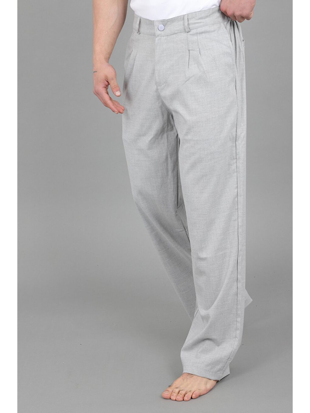 Gri Baggy Kumaş Pantolon MM 603_0441-1