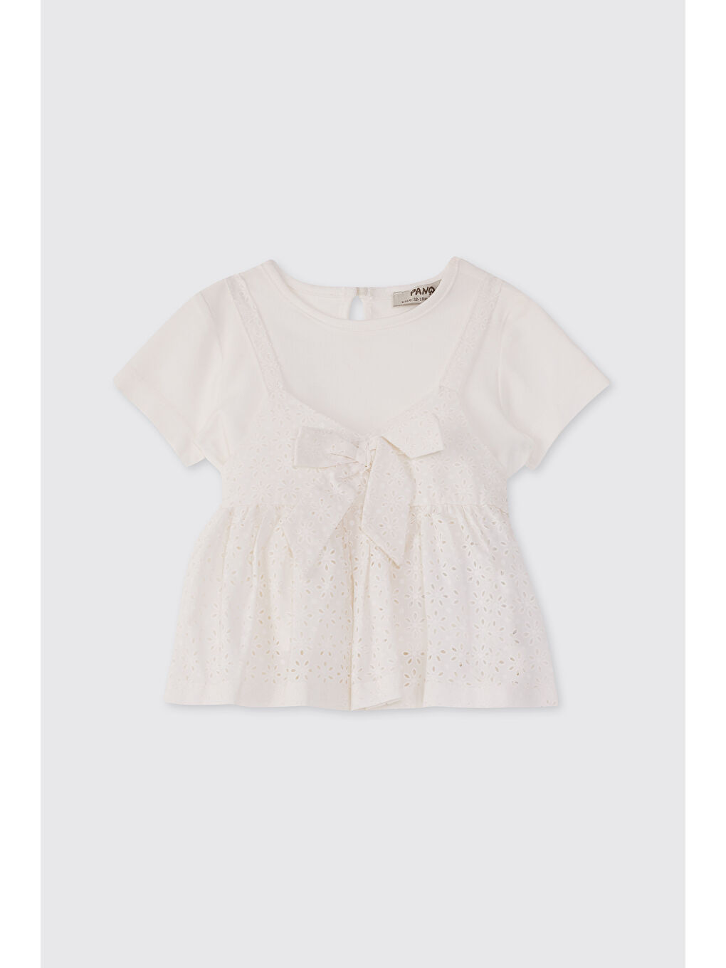 Kız Bebek Fiyonk Detaylı Fisto Ekru Bluz