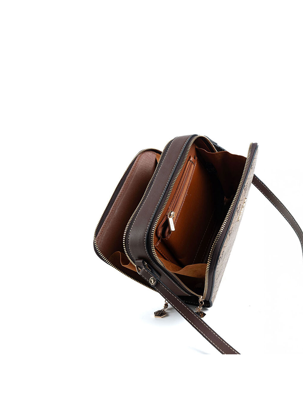 Bej Kadın Çapraz Çanta 888-48000 SILVER POLO ÇAPRAZ BAYAN ÇANTASI M178 KOYU BEJ-MAT KAHVE-6