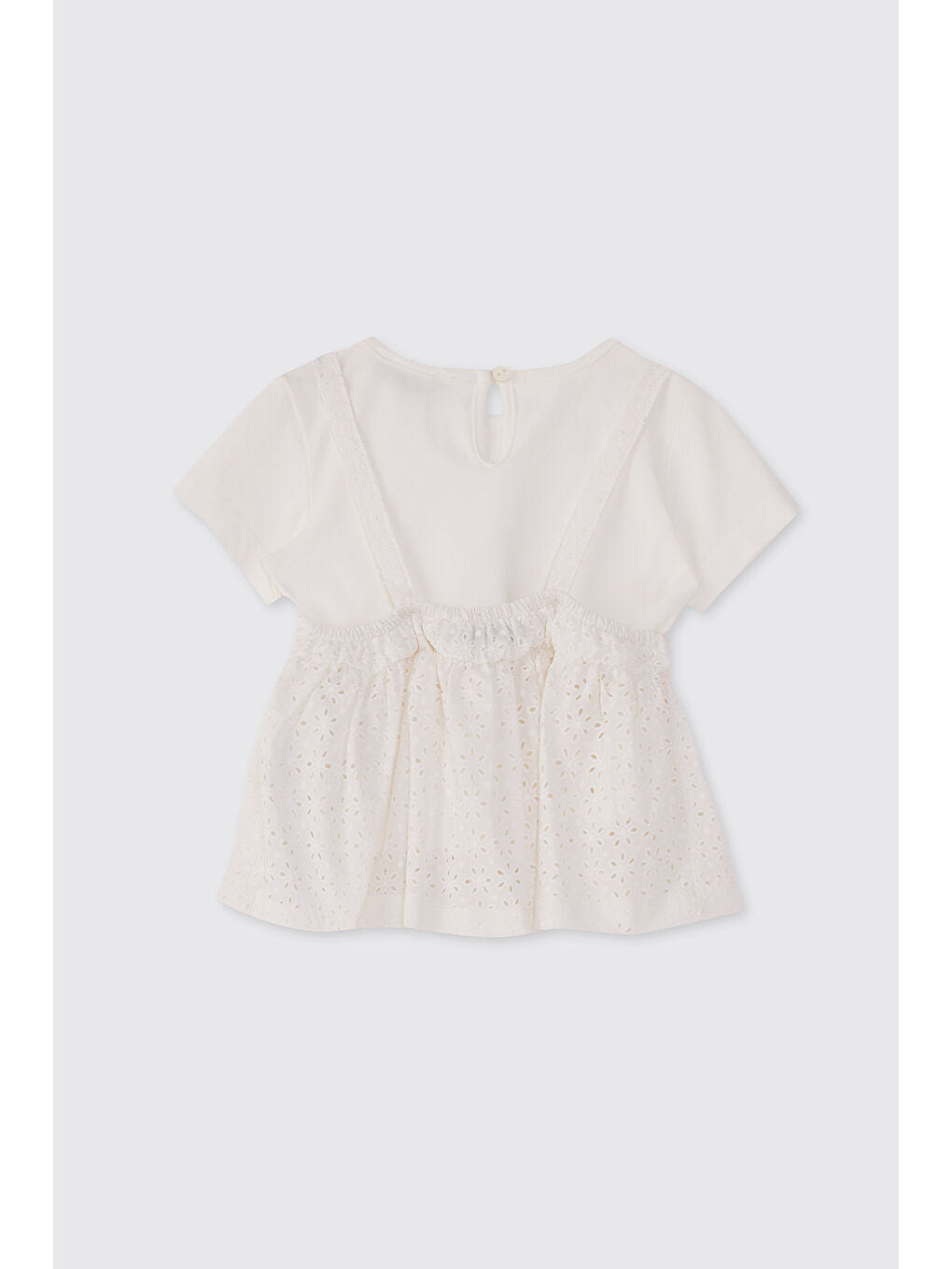 Kız Bebek Fiyonk Detaylı Fisto Ekru Bluz-1
