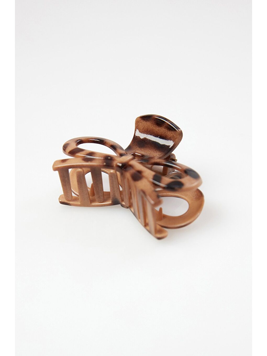 Kahverengi Leopar Desenli Küçük Mandal Toka-1