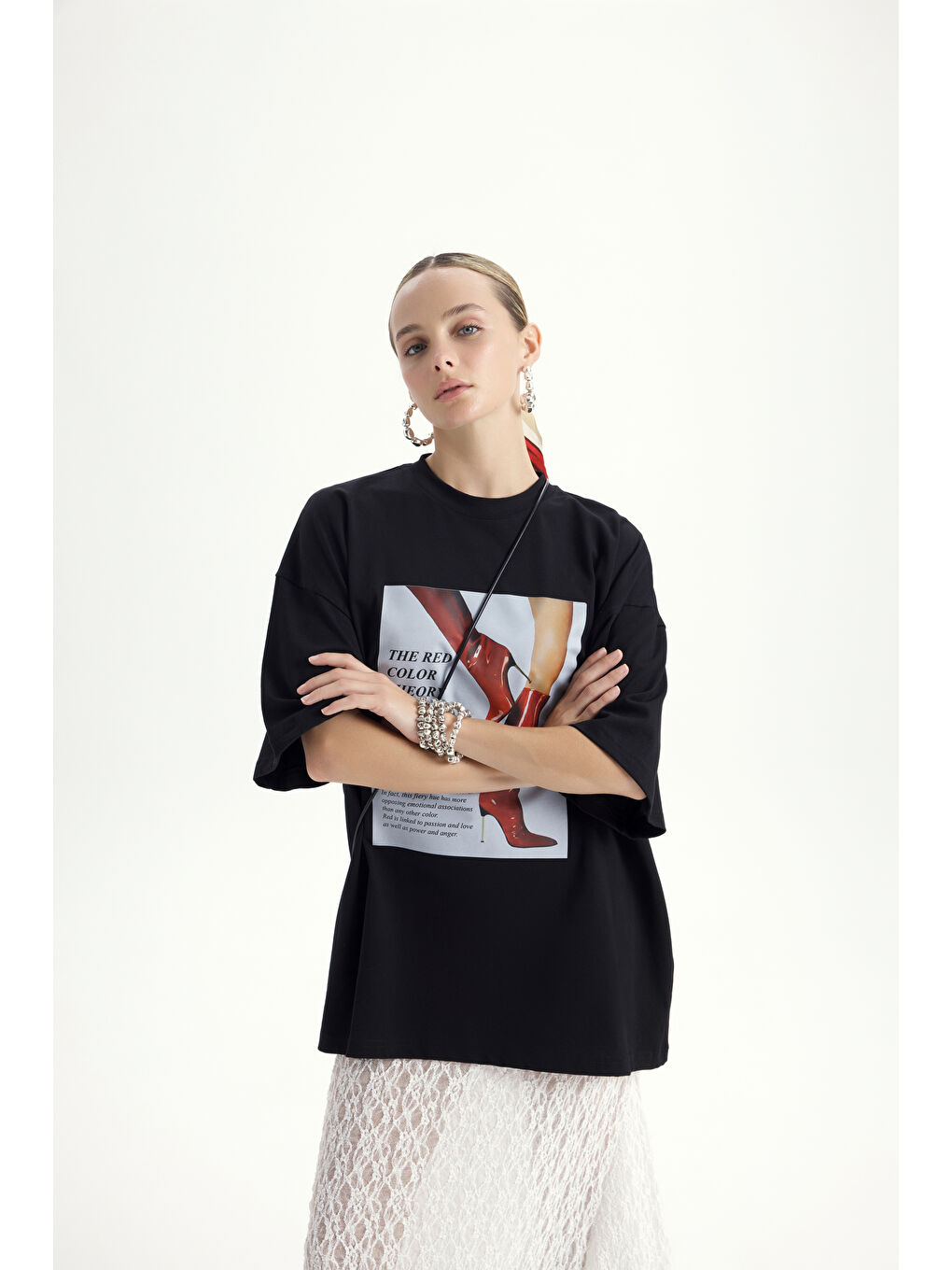 Theory Oversize Siyah T-Shirt-5