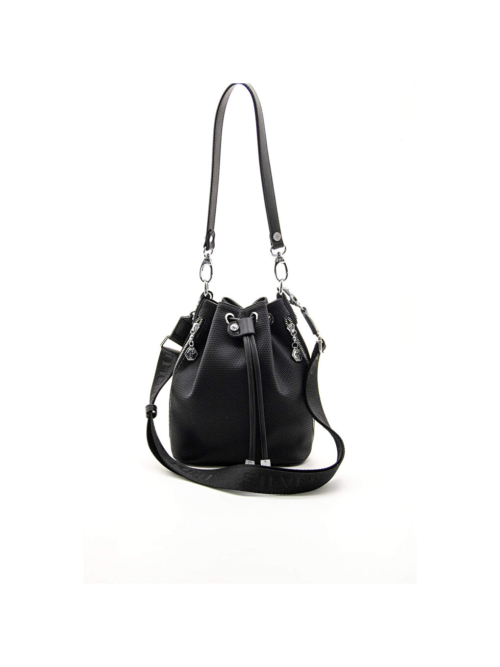 Siyah Kadın Çapraz Çanta 1137-44768 SILVER POLO ÇAPRAZ BAYAN ÇANTASI M86 SİYAH-MAT SİYAH-5