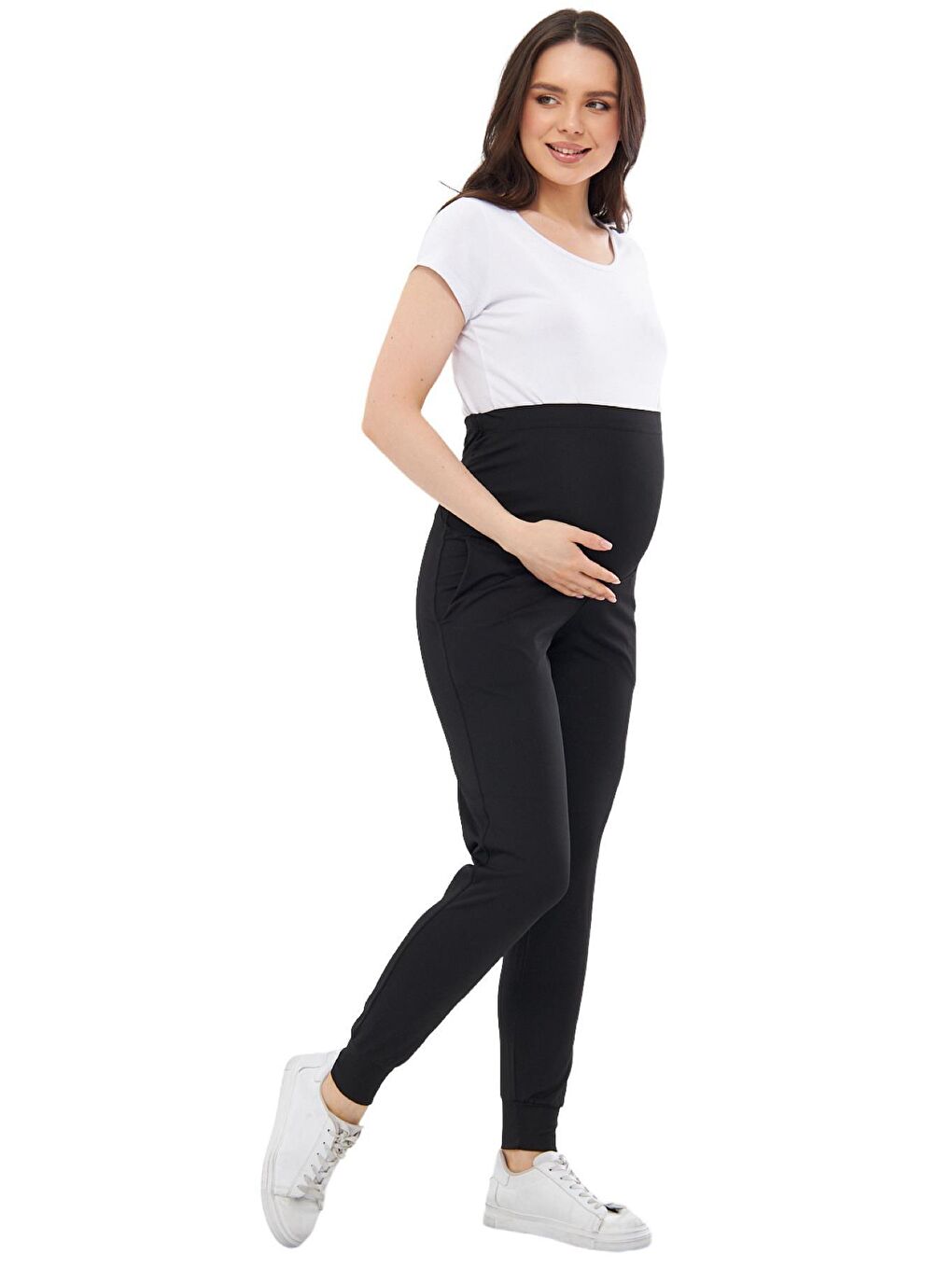 Luvmabelly Siyah Beli Ayarlanabilir Hamile Jogger Pantolon - 5