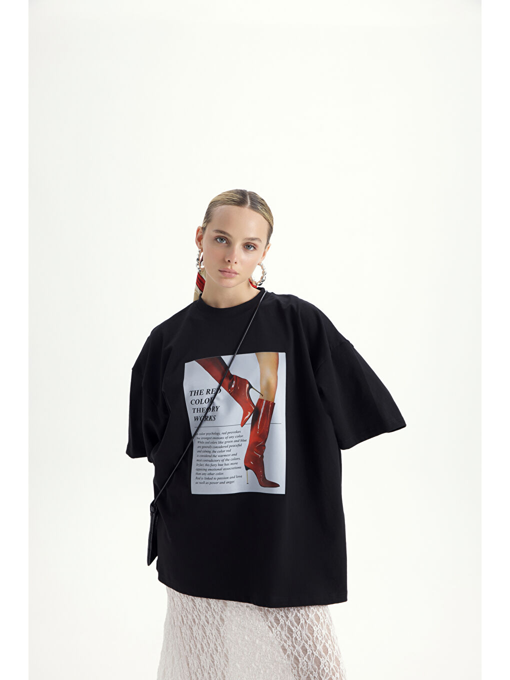Theory Oversize Siyah T-Shirt-6