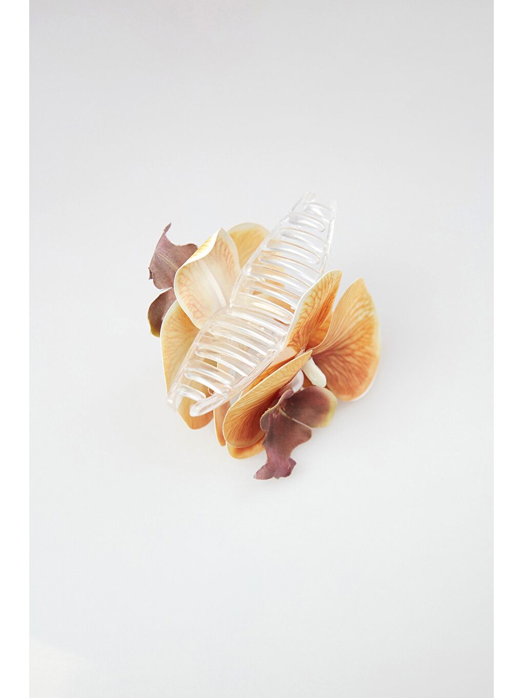 Turuncu Orkide Çiçeği Mandal Toka-2