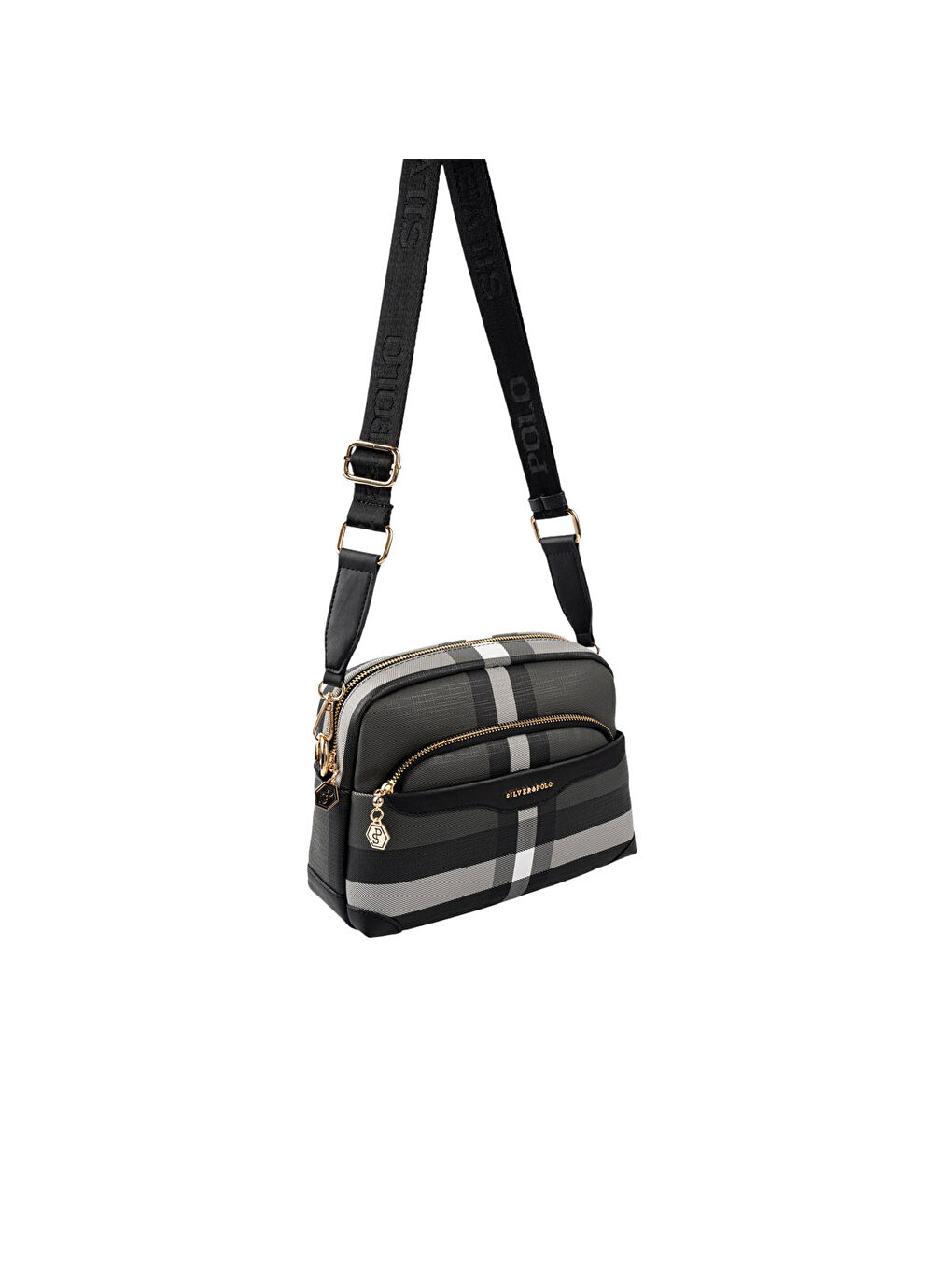 Siyah Kadın Çapraz Çanta 1201-48530 SILVER POLO ÇAPRAZ BAYAN ÇANTASI MK129 SİYAH-MAT SİYAH-1