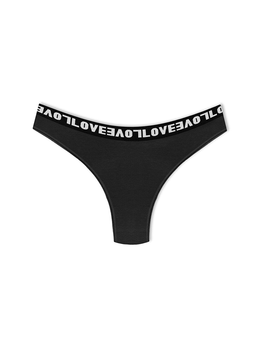 Hnx Siyah Pamuklu LOVE Lastik Brezilya Kesim Kadın Külot 2'Lİ - 4