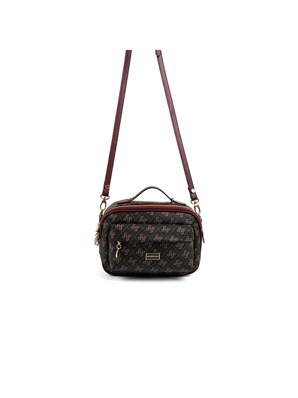 Kahverengi Kadın Çapraz Çanta 1186-48301 SILVER POLO ÇAPRAZ BAYAN ÇANTASI M178 KAHVE SARI-MAT BORDO