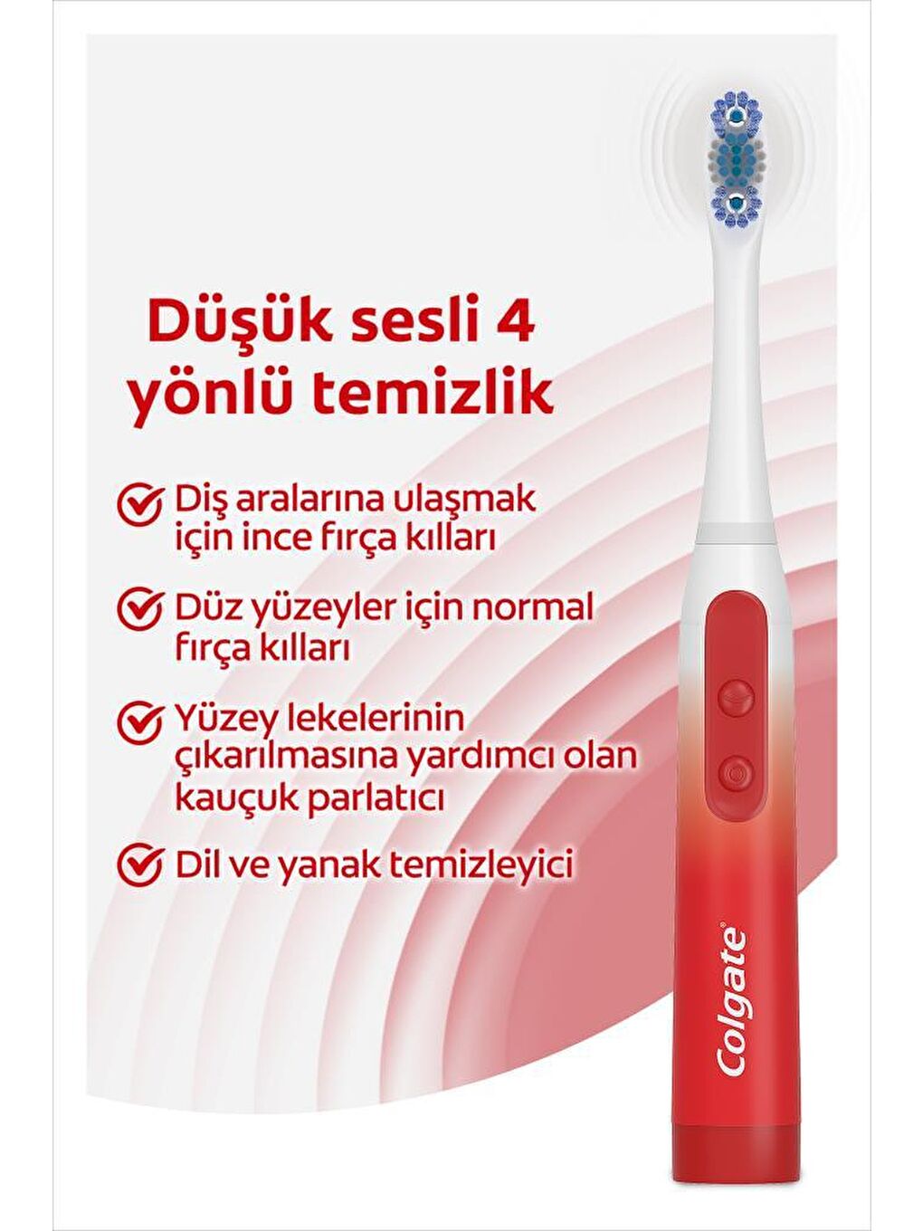 Colgate Beyaz-Kırmızı 360 Pilli Optik Beyaz Platinum Beyazlatıcı Yumuşak Diş Fırçası - 3