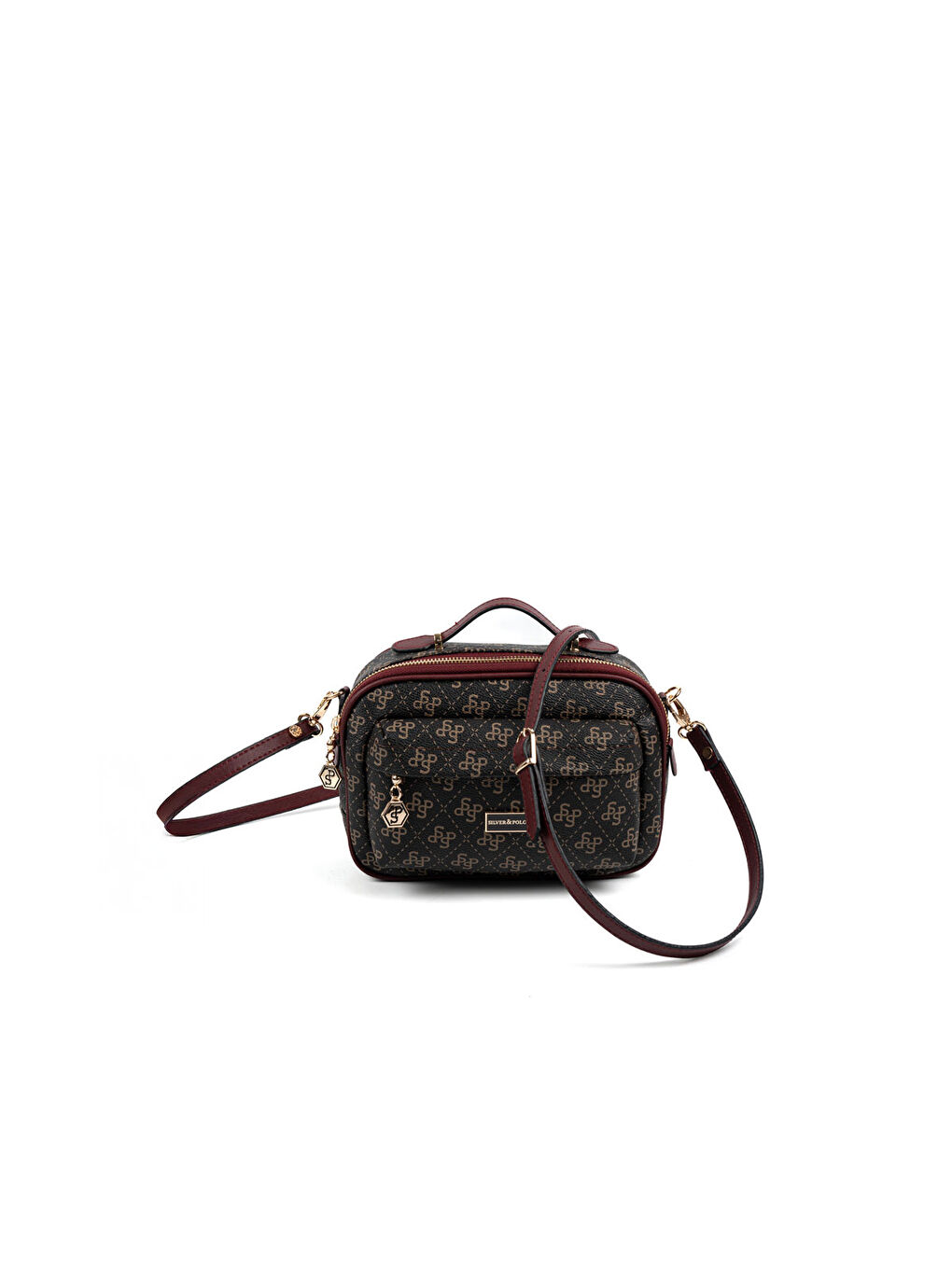 Kahverengi Kadın Çapraz Çanta 1186-48301 SILVER POLO ÇAPRAZ BAYAN ÇANTASI M178 KAHVE SARI-MAT BORDO-4