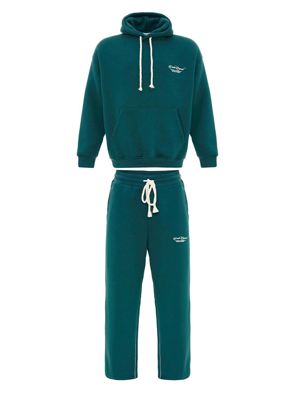 Baskılı Oversize Eşofman Takım Petrol-6