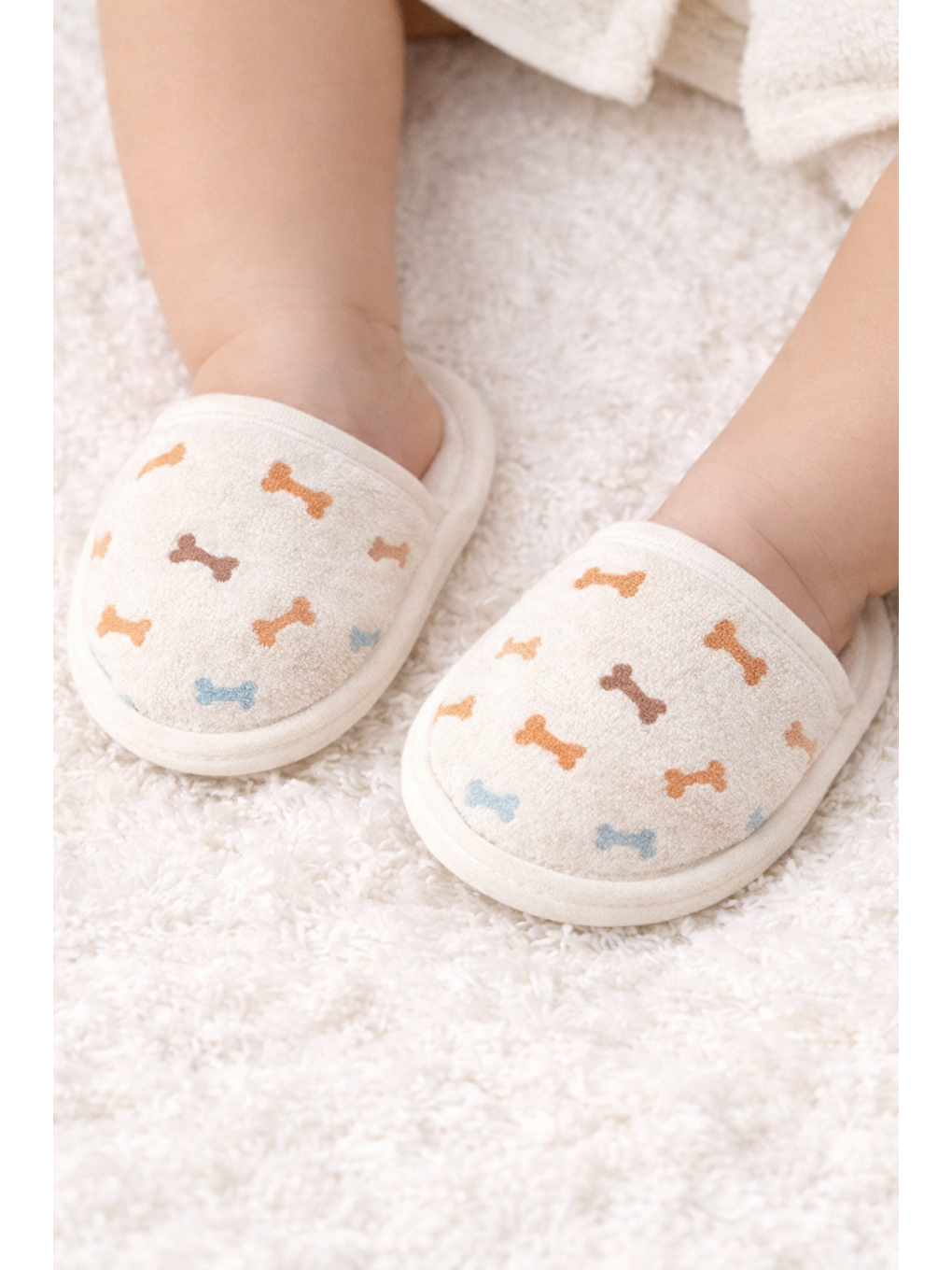 Ekru Erkek Bebek Köpek 4lü Bornoz Havlu Seti Kese Dahil Kutulu Hediyelik Pamuklu-3