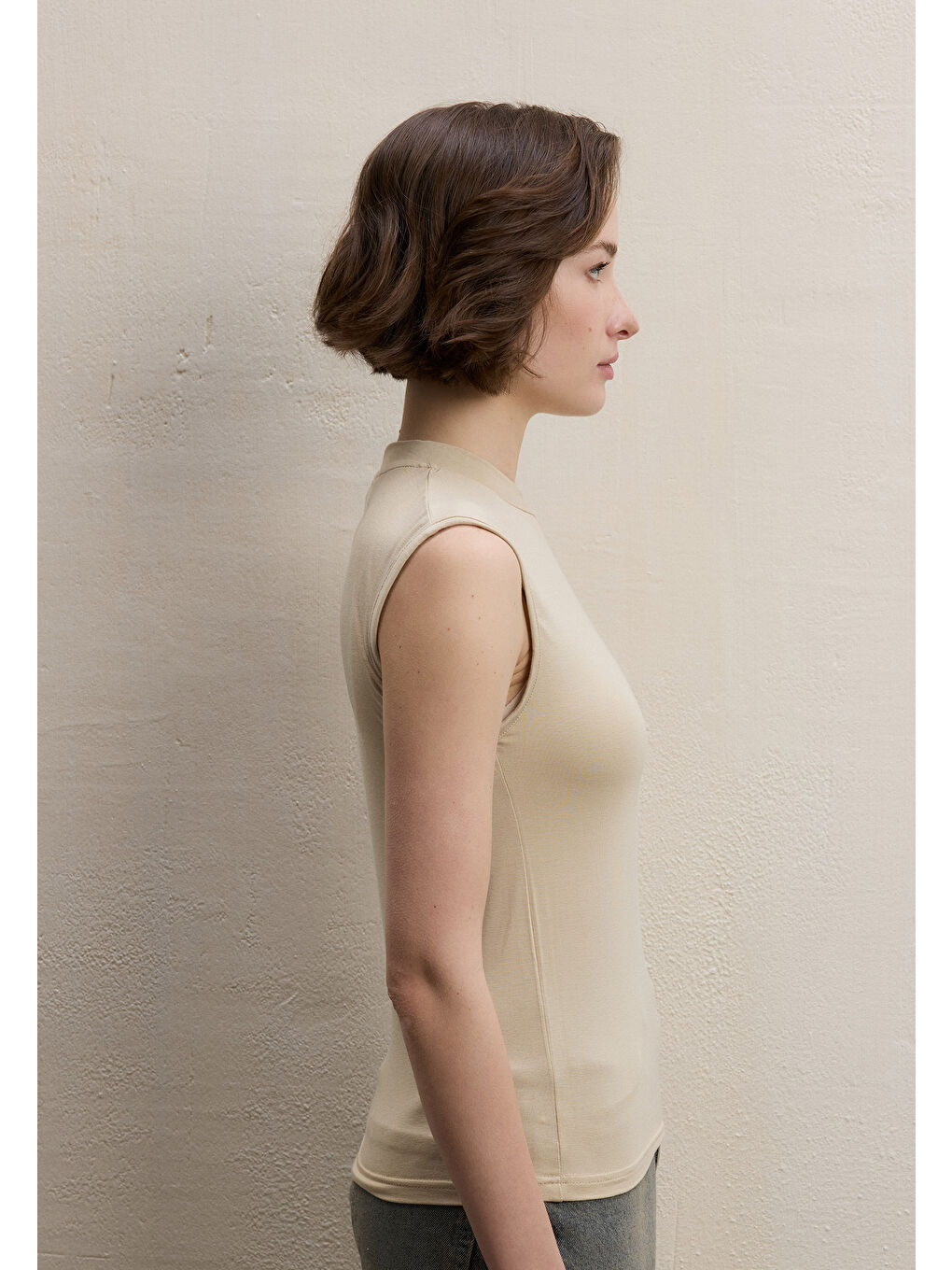 Bej SIFIR KOL BAMBU BODY BEJ-1