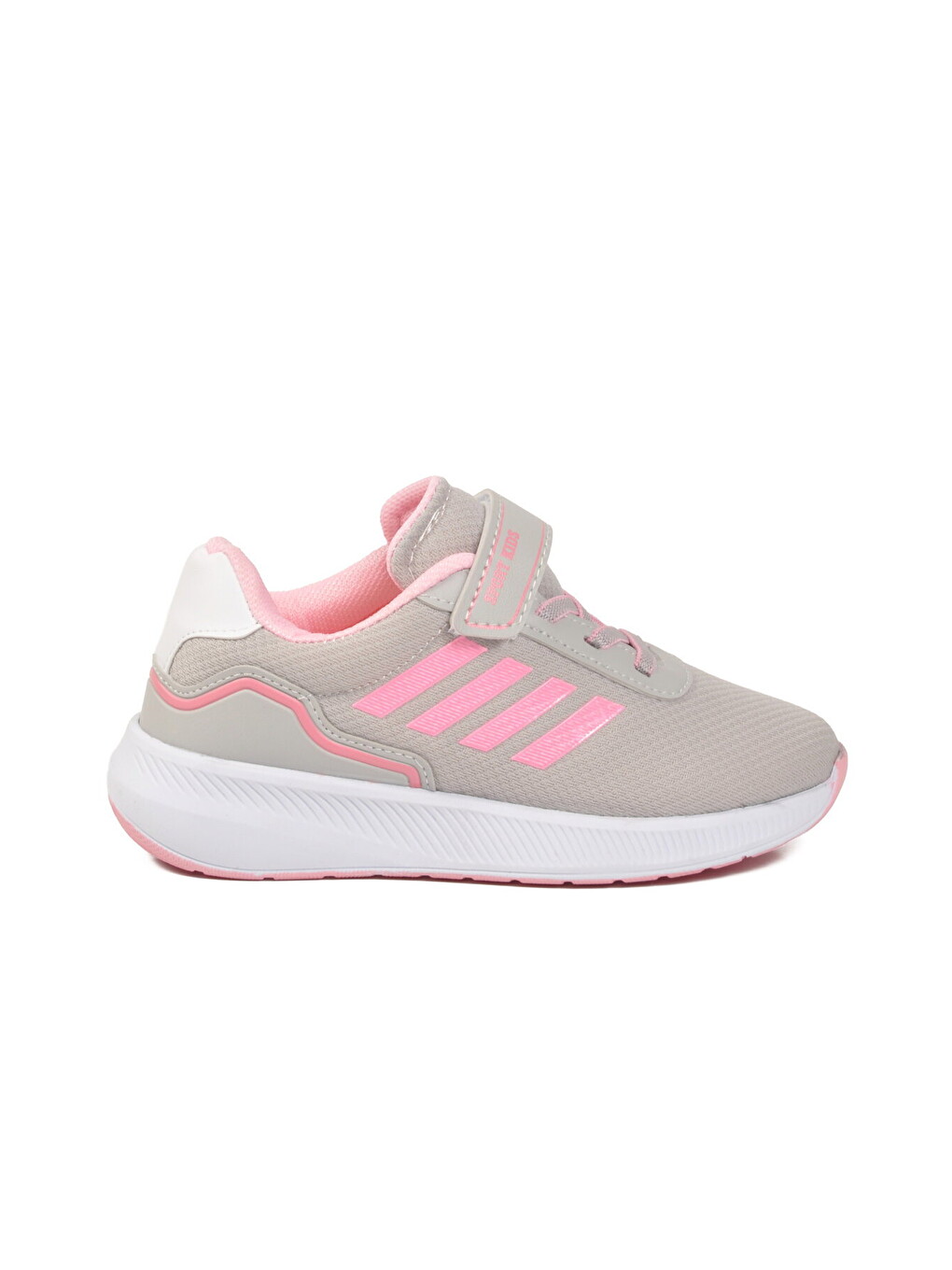 Gri Buz-Pembe Cırtlı Fileli Hafif Kız Çocuk Spor Ayakkabı 755 F-1