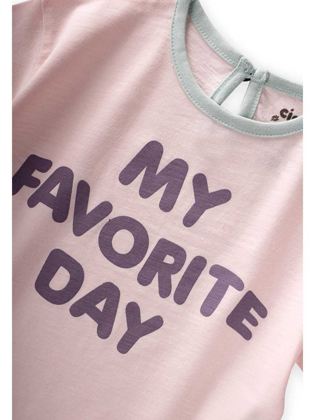 Biye Garnili Oversize Şortlu Takım 1-7 Yaş Pudra Pembe-2