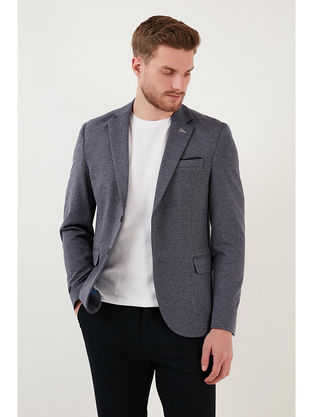 Lacivert Slim Fit 6 Drop Çift Yırtmaçlı Blazer Ceket SAVUE-2