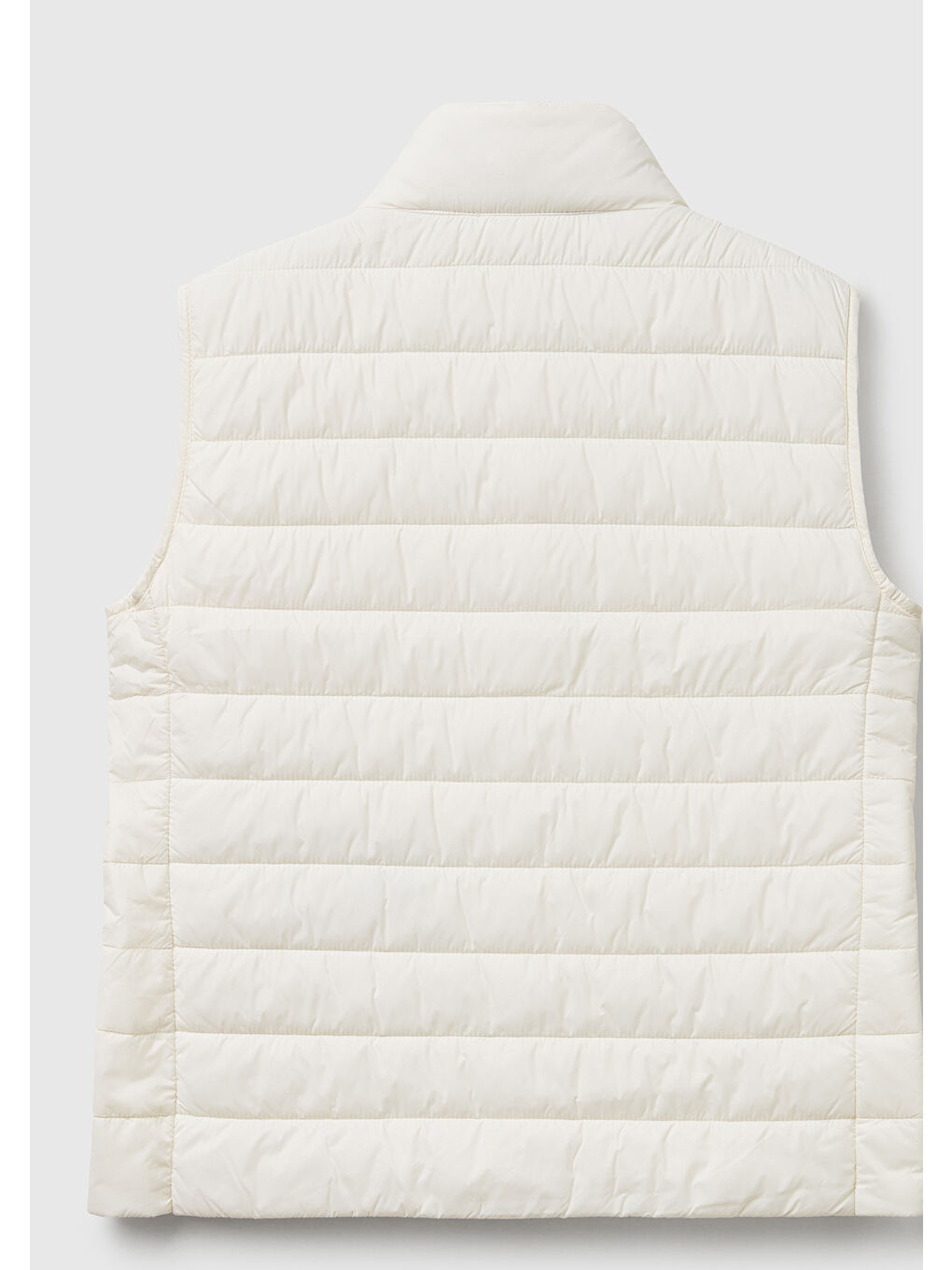 Ekru Kadın Krem Polyester Dolgulu Fermuarlı Slim Fit Pufa Yelek-3