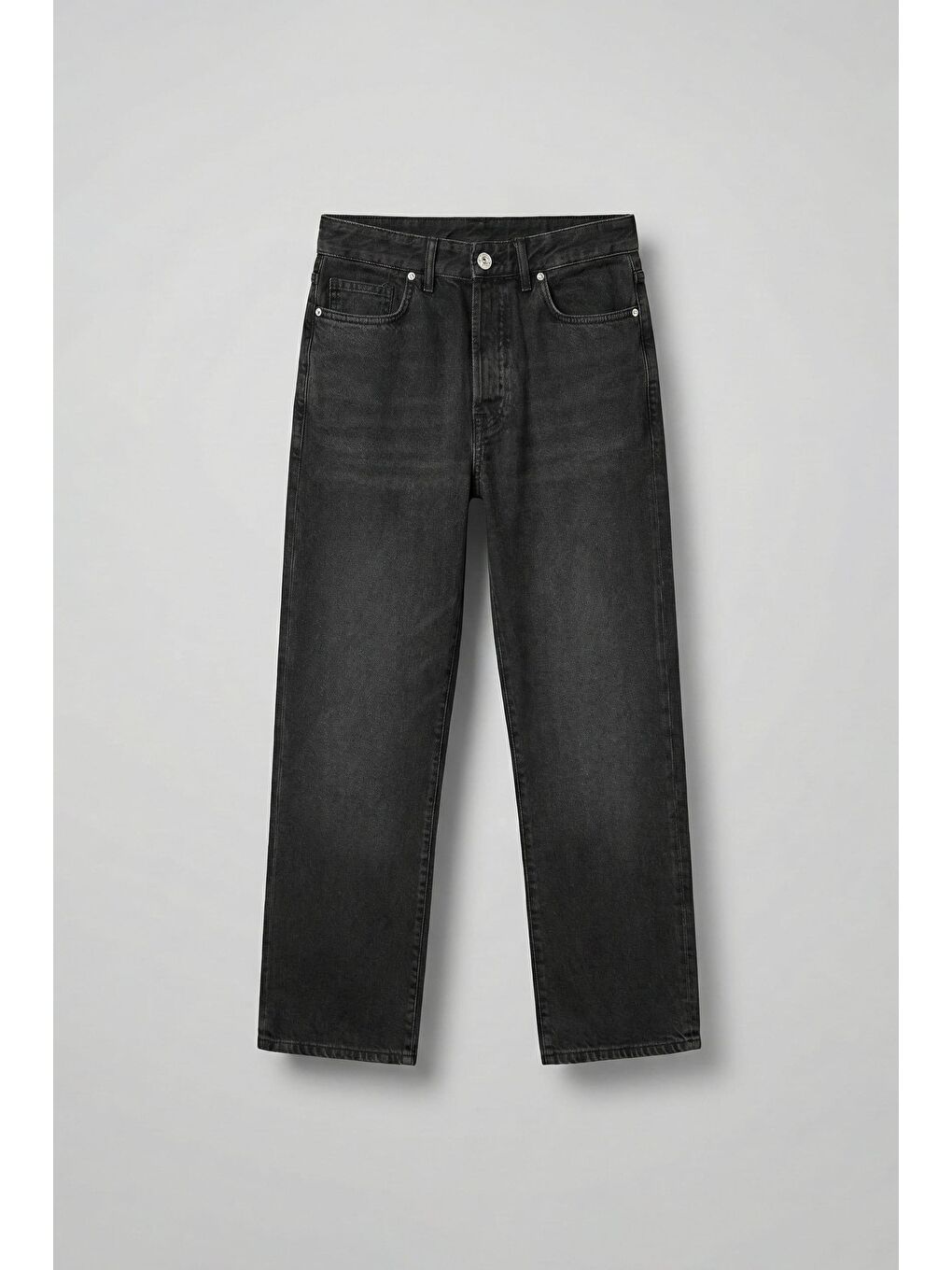 Erkek %100 Pamuk Baggy Fit Basic Jean Siyah