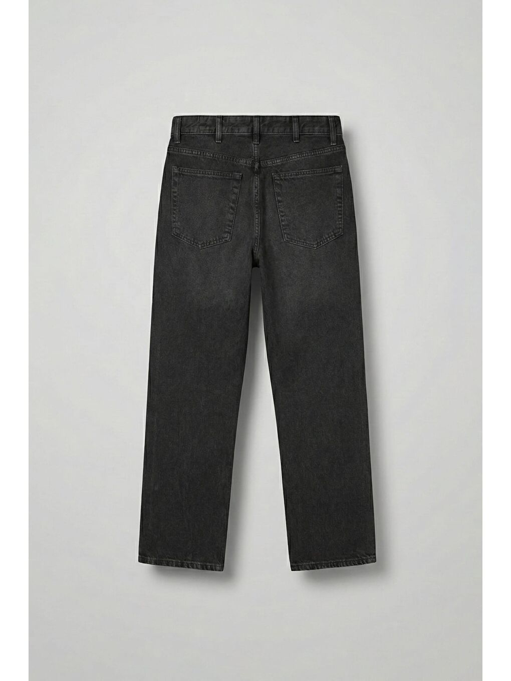 Erkek %100 Pamuk Baggy Fit Basic Jean Siyah-1