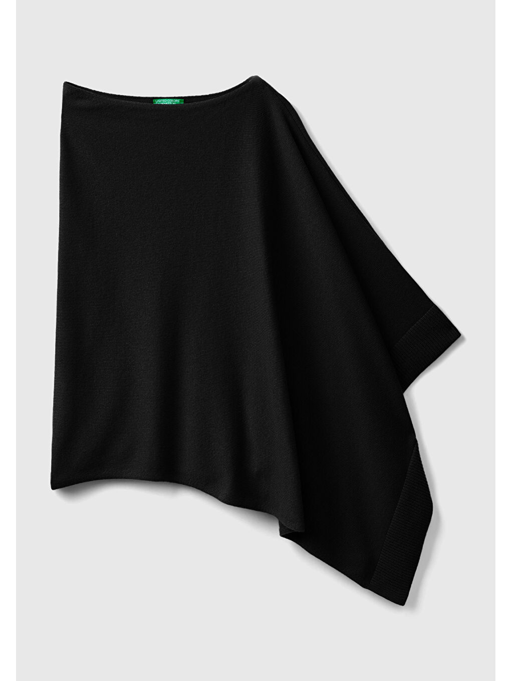 Kadın Siyah Kaşmir Karışımlı Panço-1