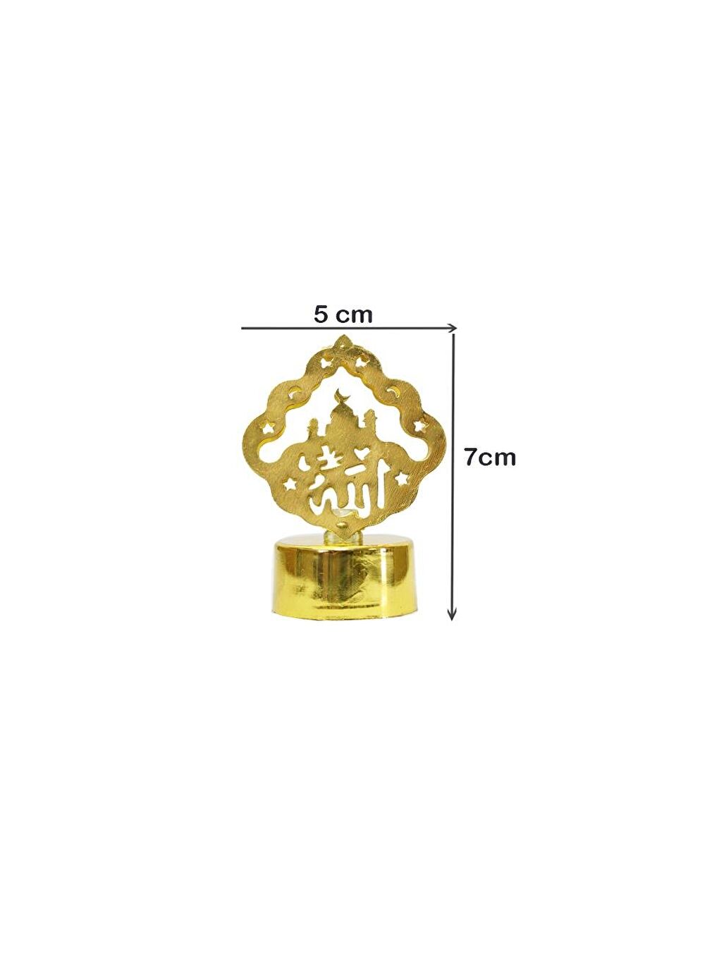 Sarı Ramazan Temalı Mini Led Mum Karışık Figürlü Masaüstü Dekoru Gold 10 cm 4'lü-4